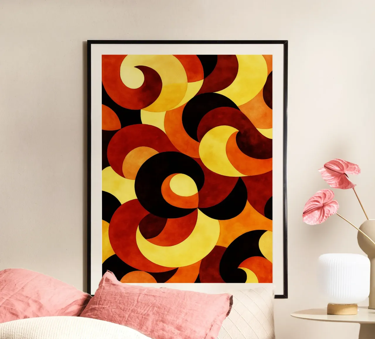 Wave Circle Modern Abstract Art poster avec cadre en aluminium de Bulaxtims