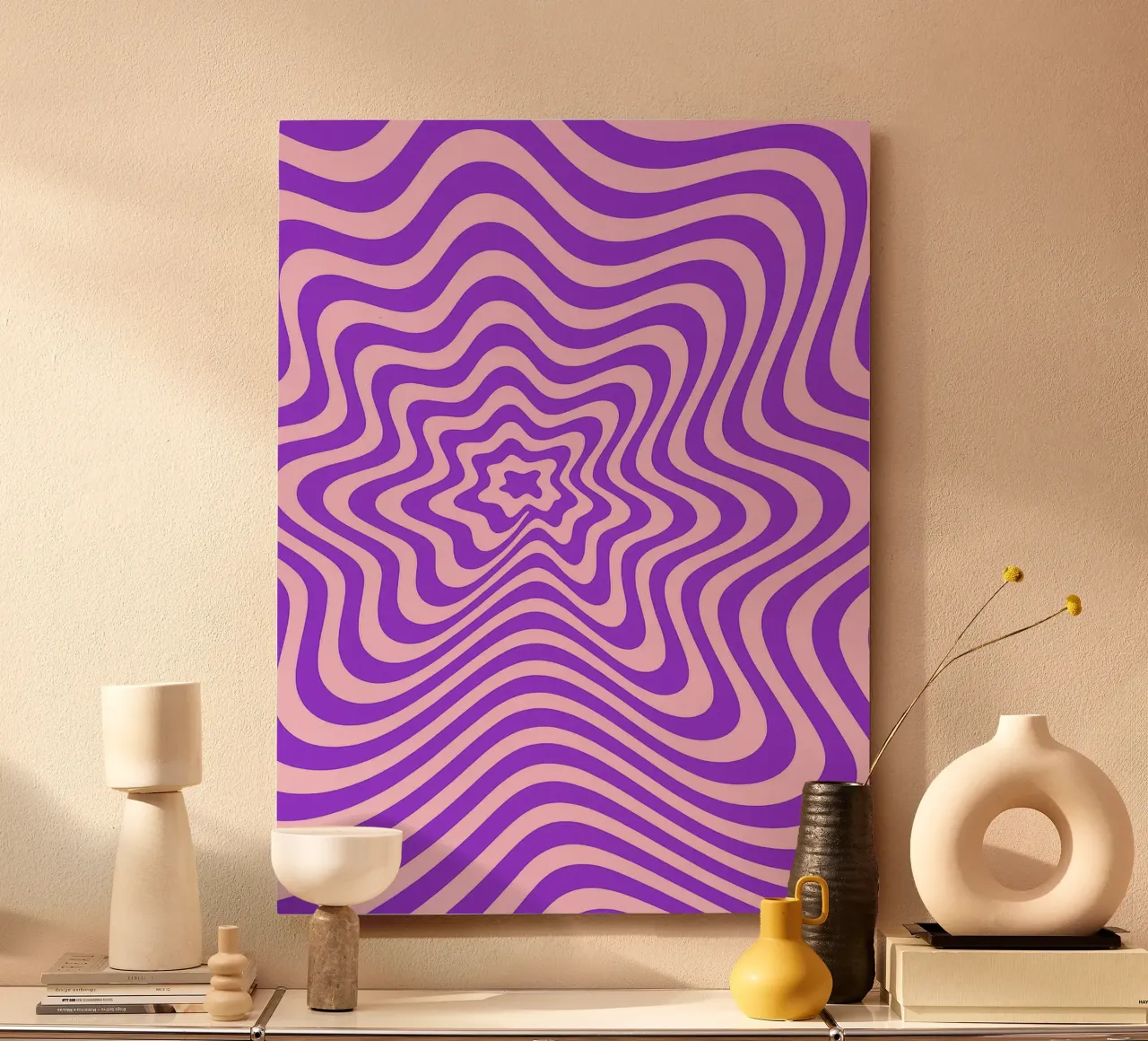 Wave Line Modern Abstract Art alu-dibond by Bulaxtims