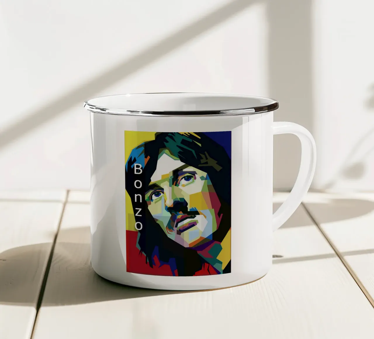 John Bonham Led Zeppelin Rock Blues WPAP Trending Now tazza in smalto da Artkreator