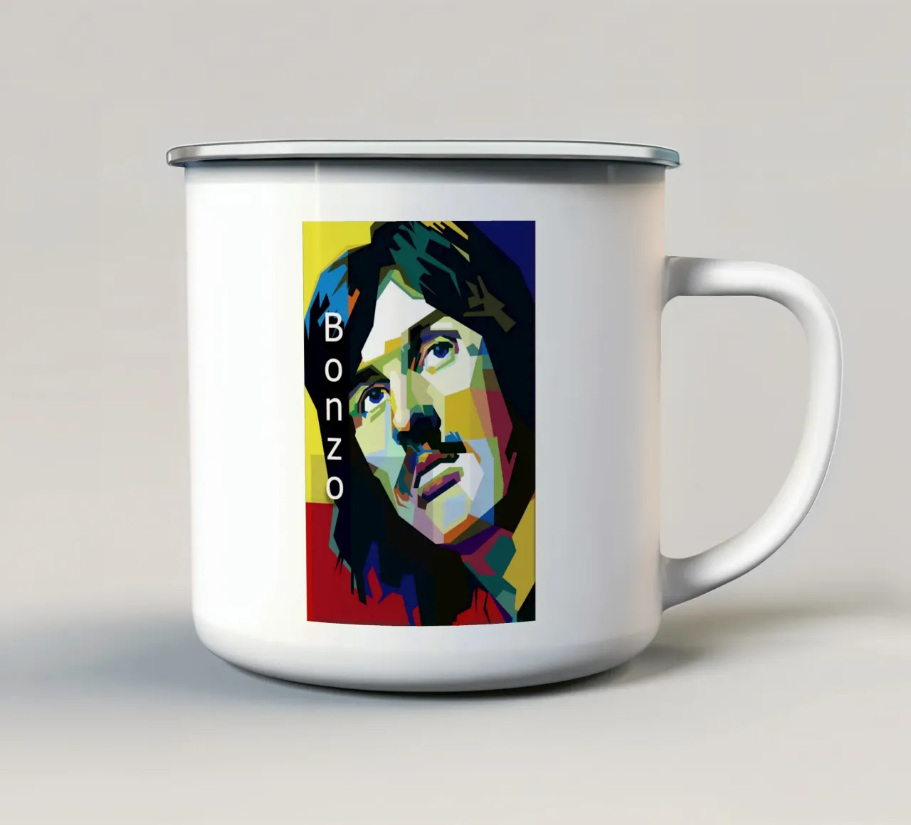 John Bonham Led Zeppelin Rock Blues WPAP Trending Now tazza in smalto da Artkreator