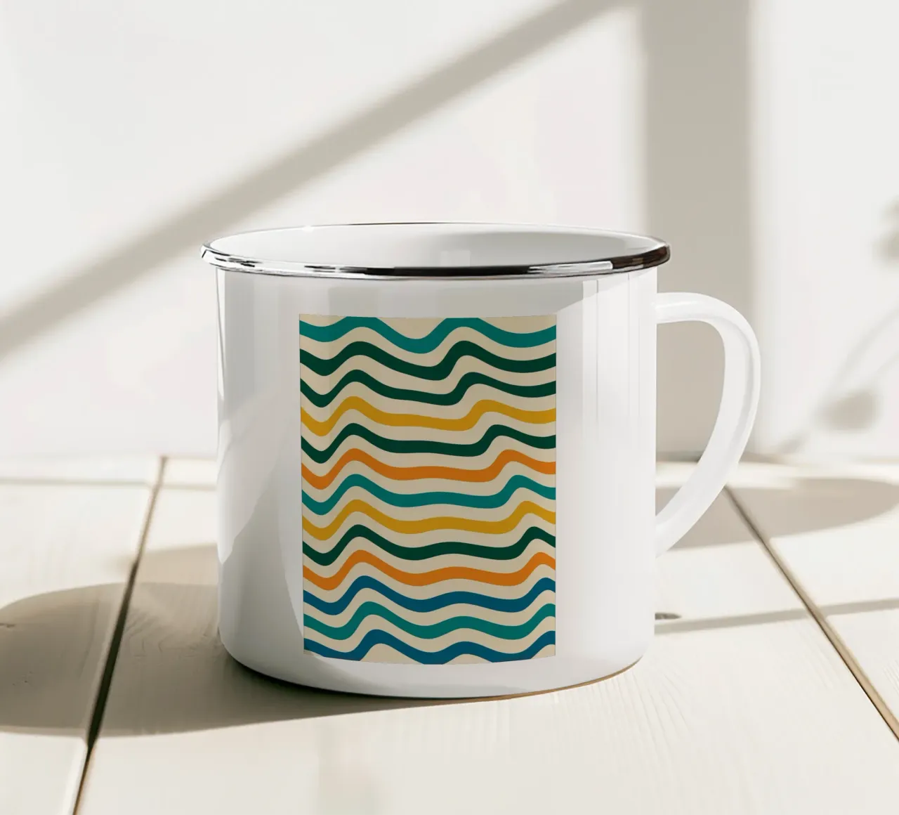 Linea Wive Design astratto moderno tazza in smalto da Bulaxtims