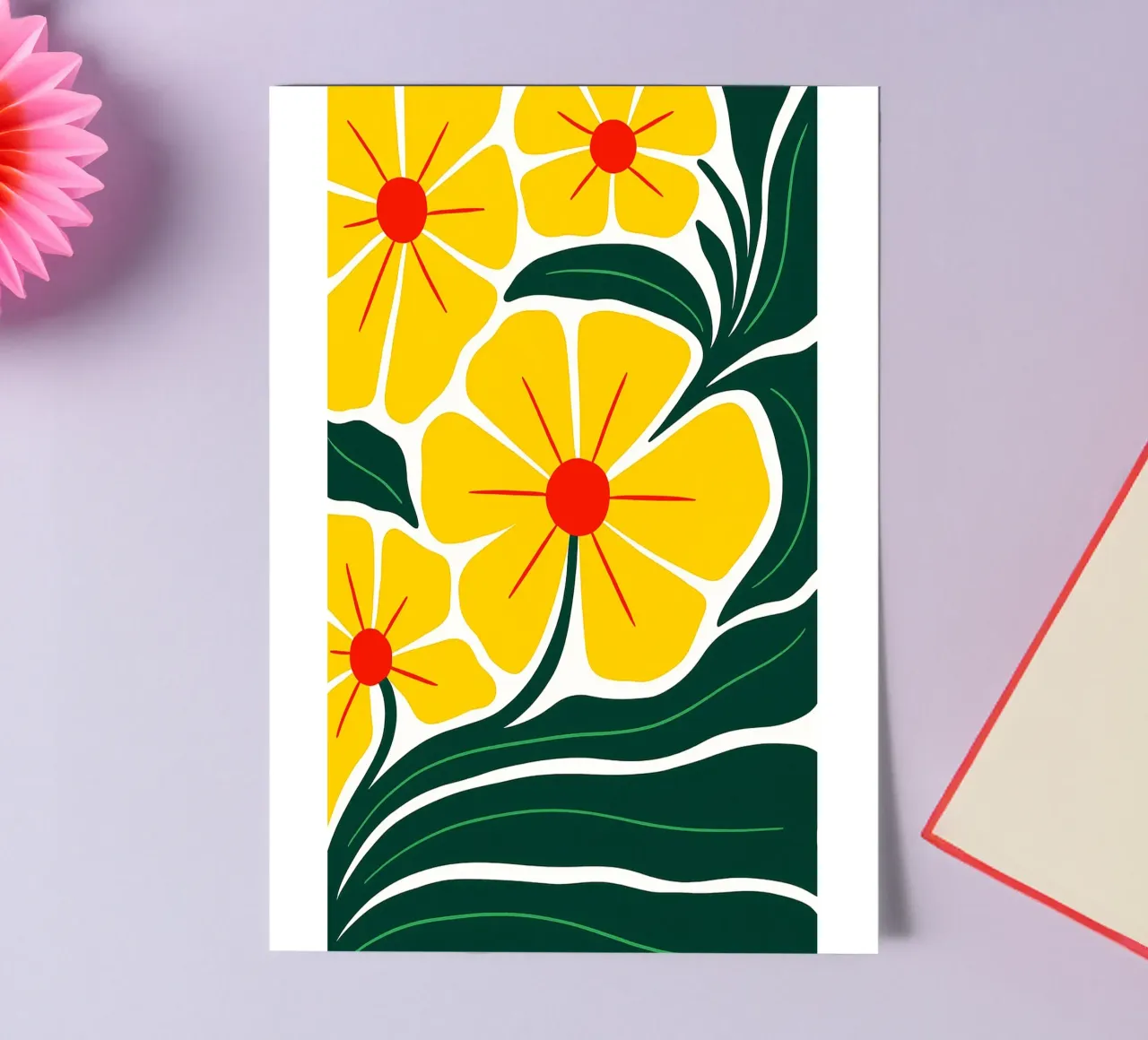 Yellow Flowers Abstract Art sticker sheet by Bulaxtims
