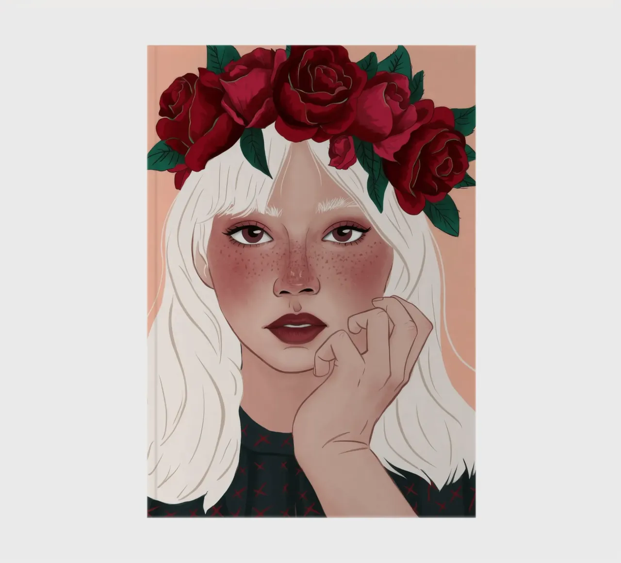 Crimson Rose Reverie notebook by Aether Brush