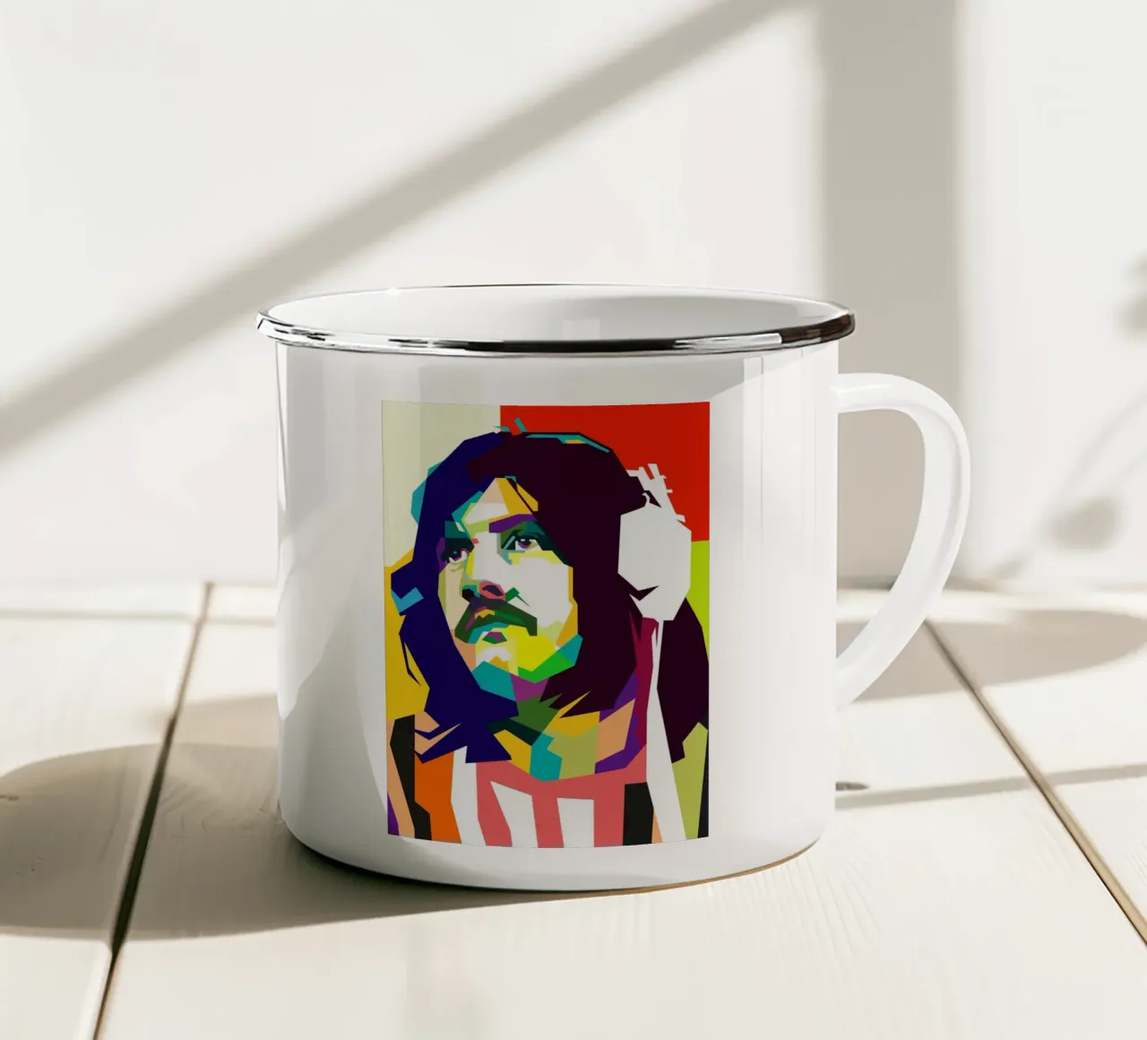 Bonzo Britse Drum Muzikant WPAP Nu Trending emaille mok van Artkreator