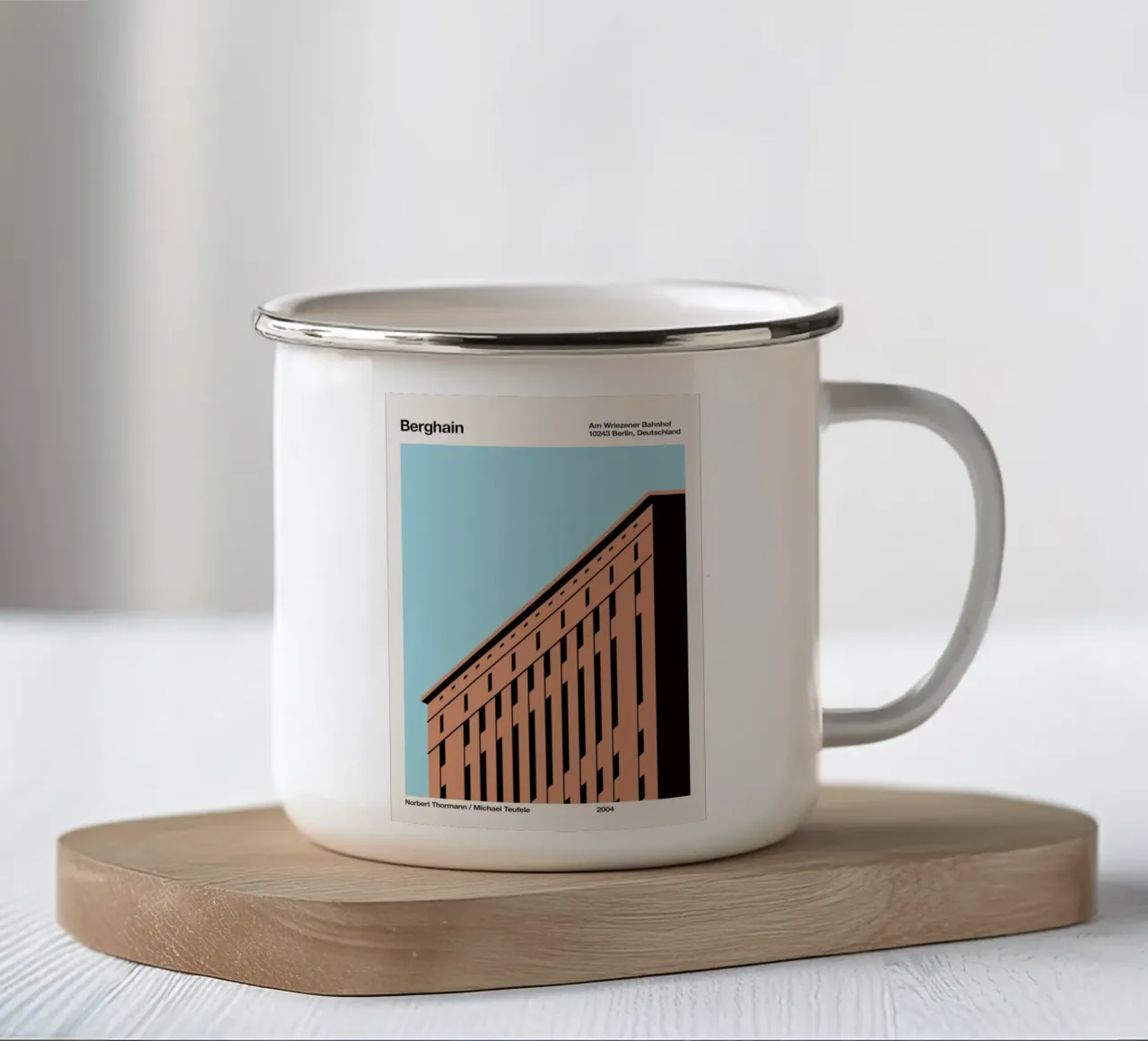Berghain Day tazza in smalto da Florent Bodart