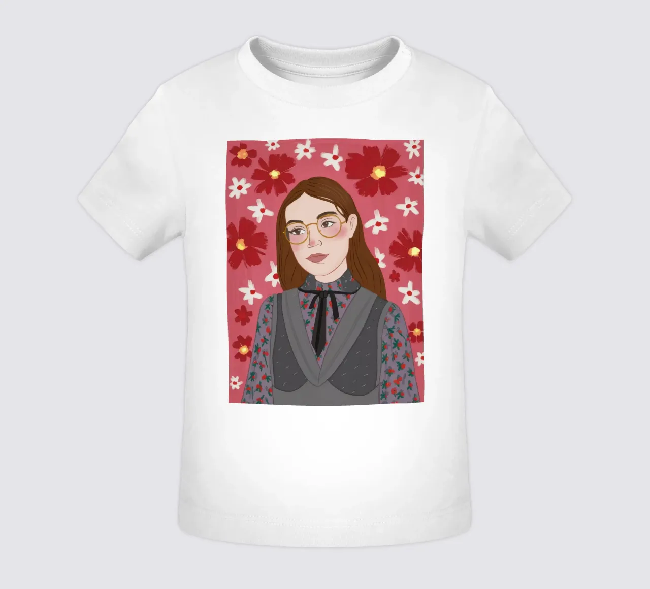Crimson Floral Vision baby t-shirt by Aether Brush