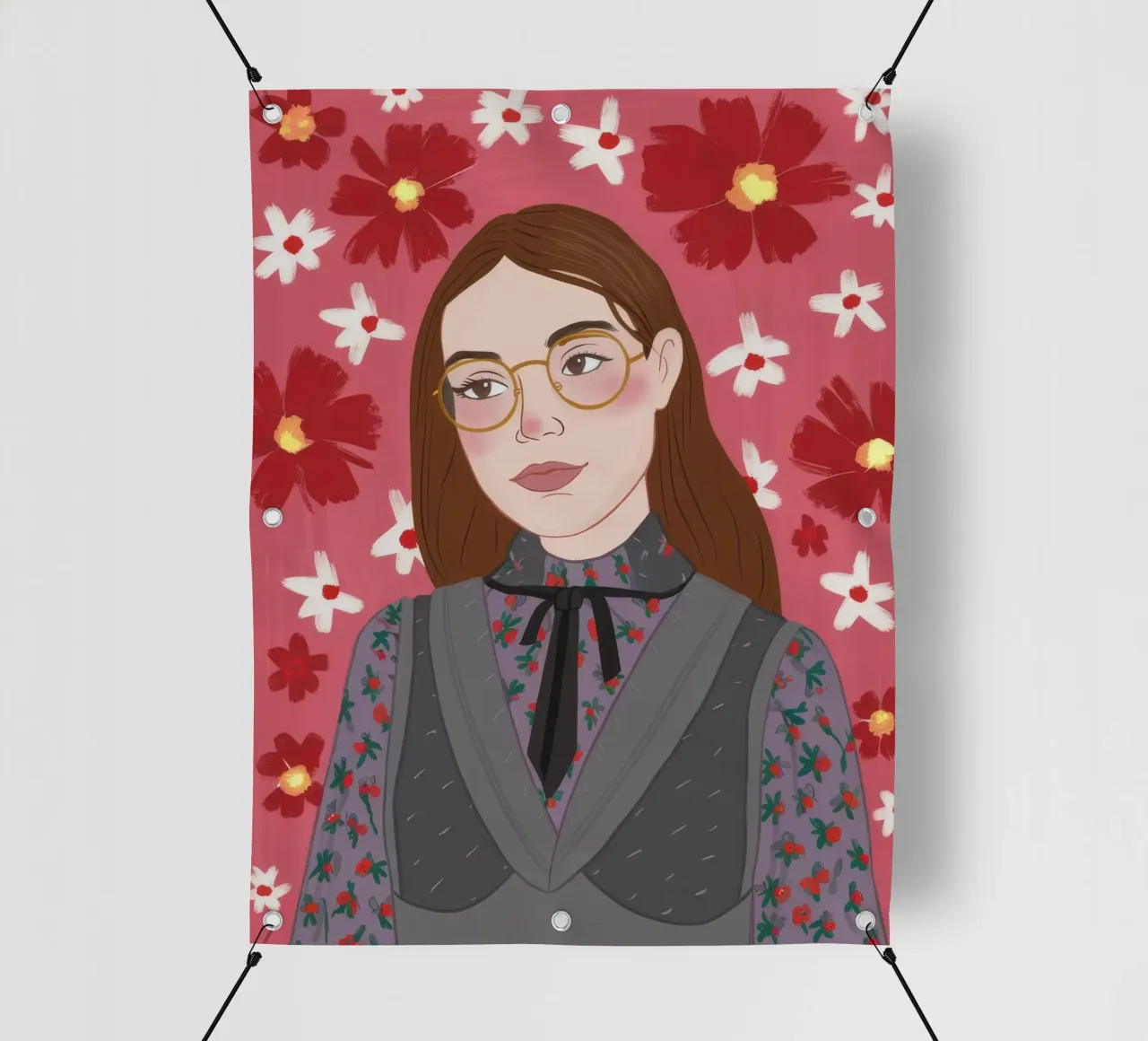 Crimson Floral Vision pvc cover by Aether Brush