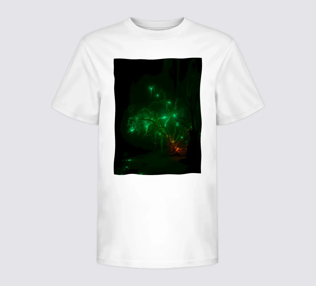 green abstract design creating an enchanting atmosphere kids t-shirt by DesignDoodle