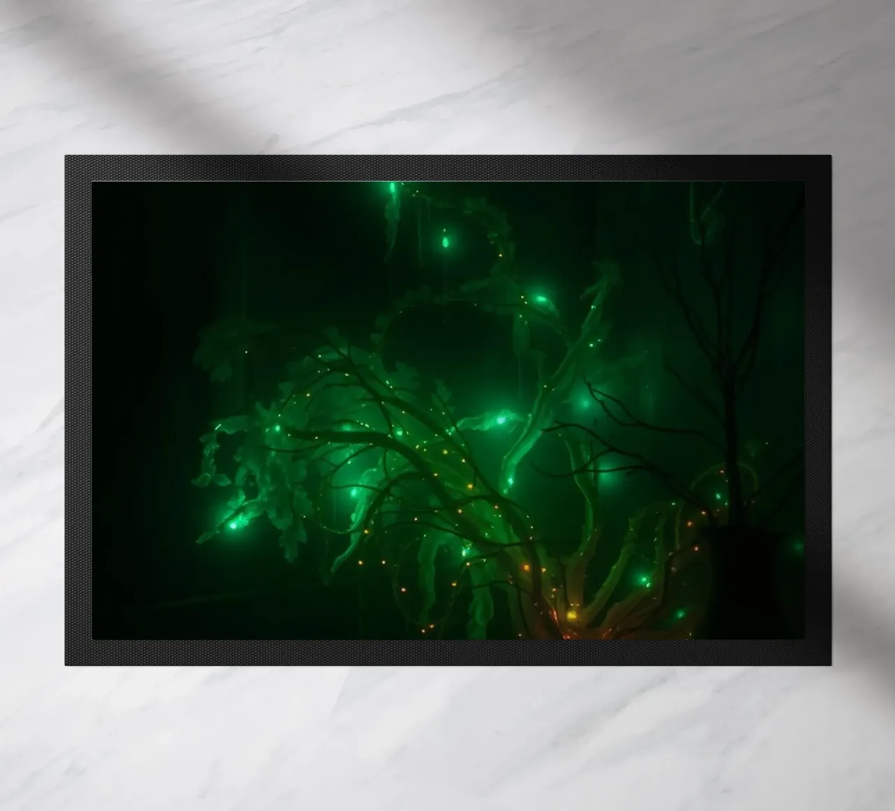 design verde astratto che crea un'atmosfera incantevole zerbino da DesignDoodle