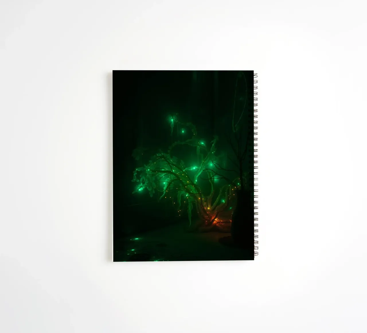 green abstract design creating an enchanting atmosphere spiral notebook by DesignDoodle