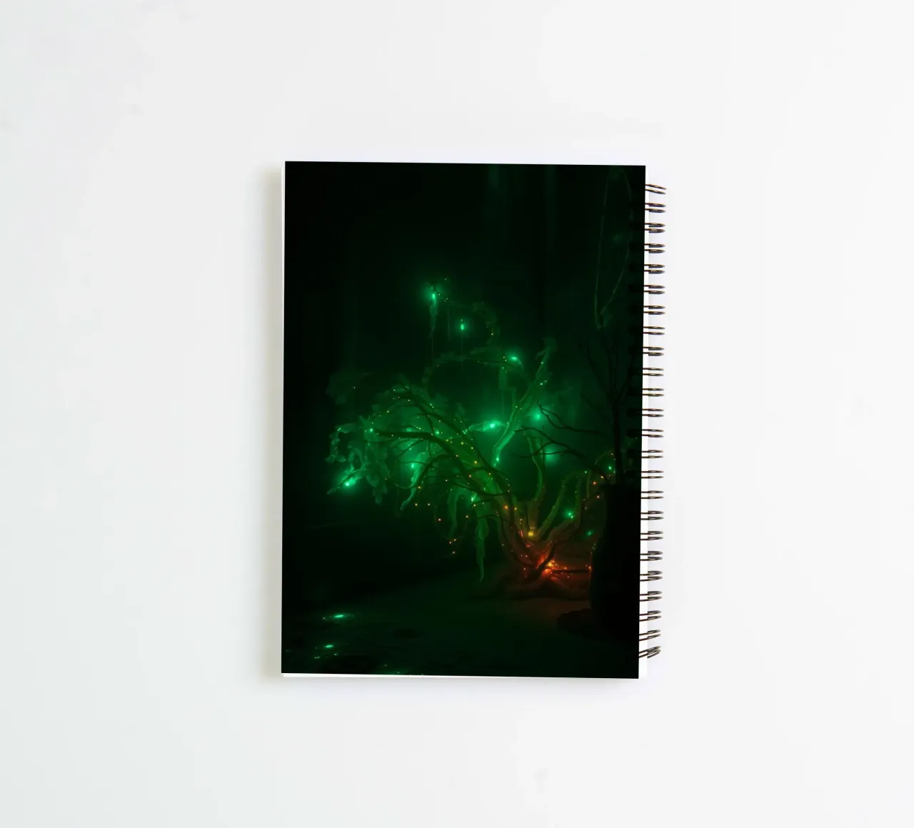 green abstract design creating an enchanting atmosphere spiral notebook by DesignDoodle