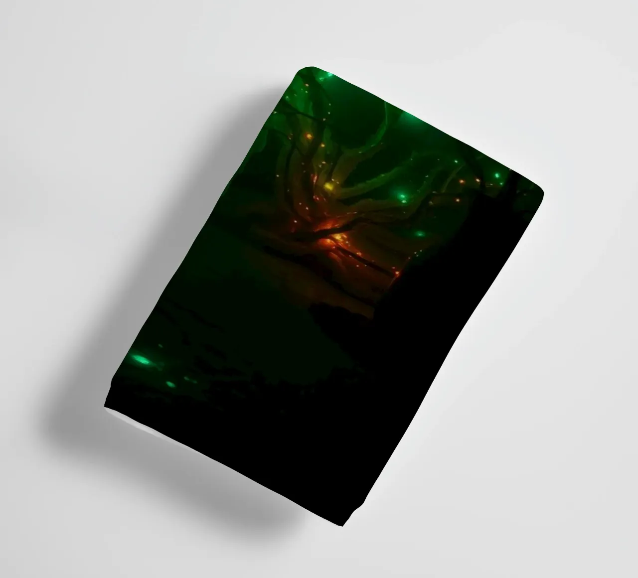 green abstract design creating an enchanting atmosphere towel by DesignDoodle