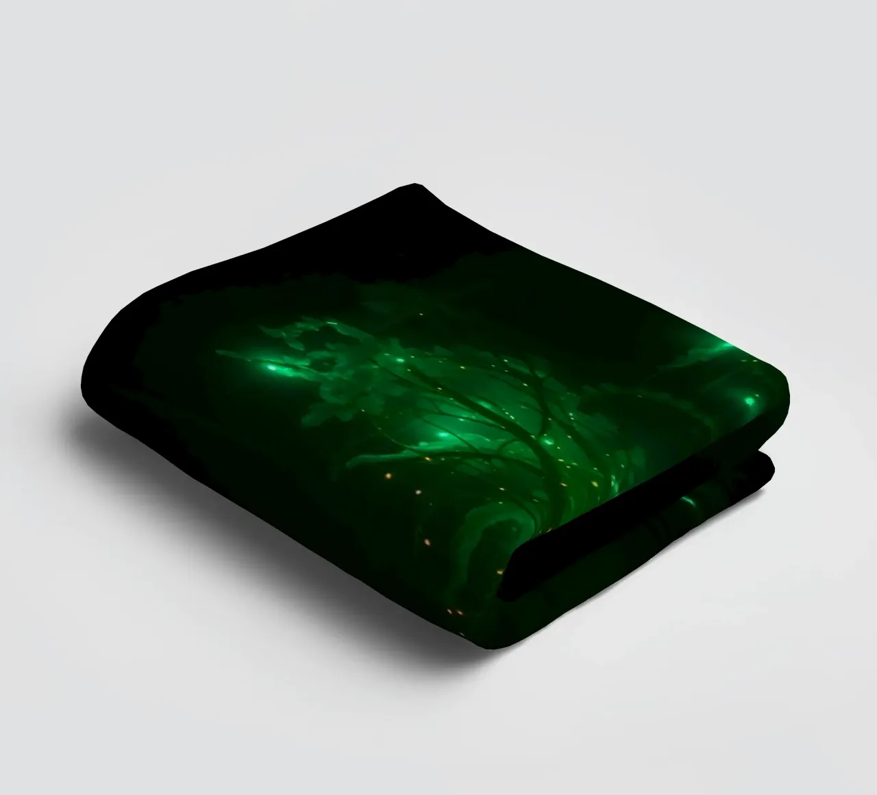 green abstract design creating an enchanting atmosphere towel by DesignDoodle