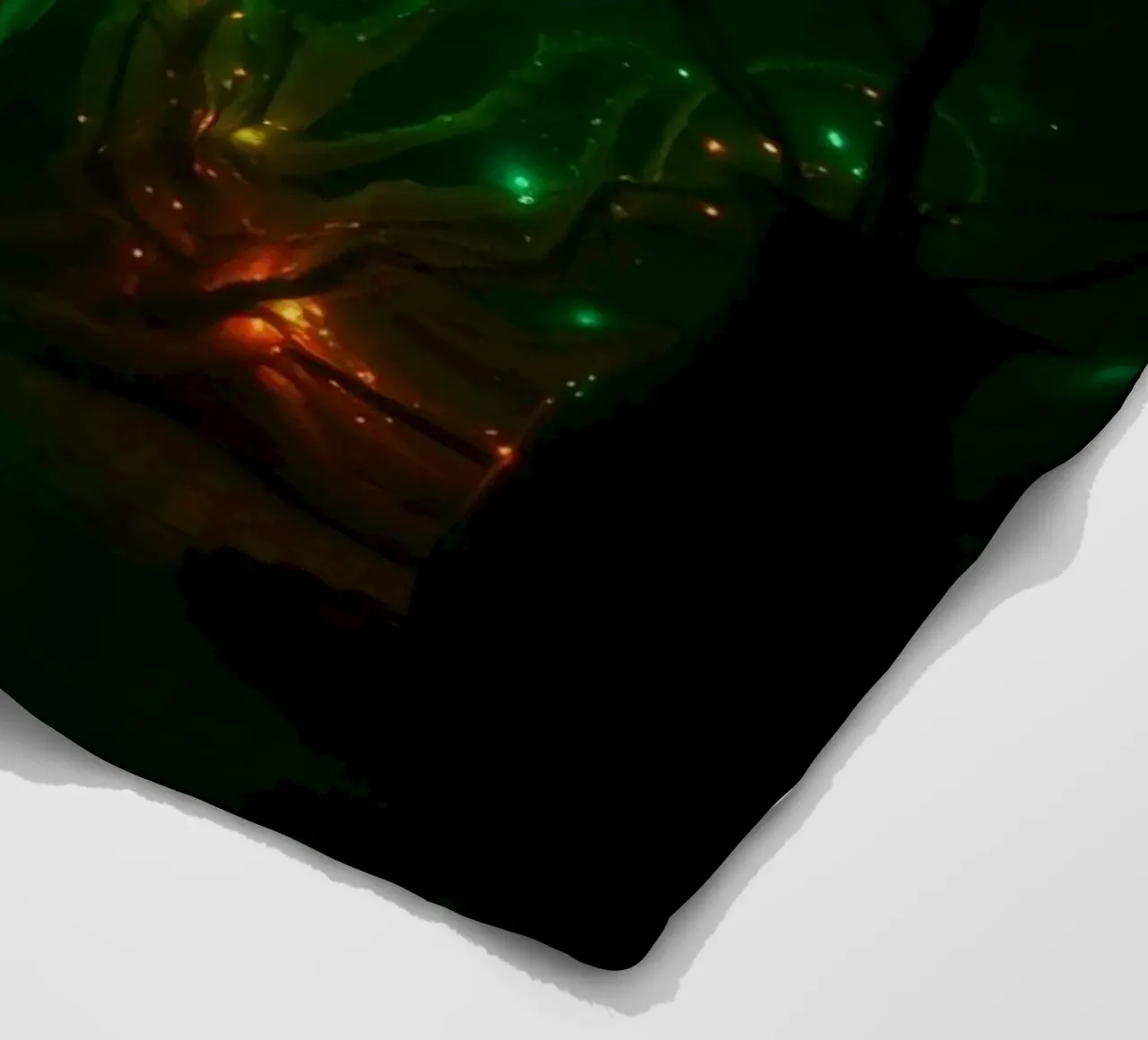 green abstract design creating an enchanting atmosphere fleece blanket by DesignDoodle