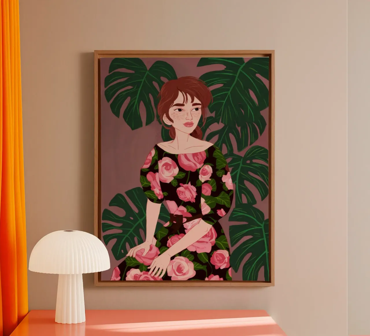 Eleganza della rosa tropicale tela con Cornice a cassetta da Aether Brush