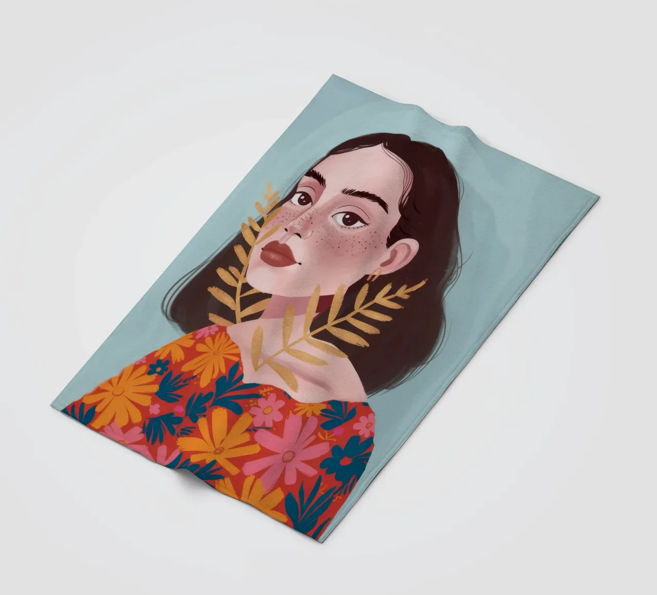 Golden Leaf Enigma fleecedeken van Aether Brush
