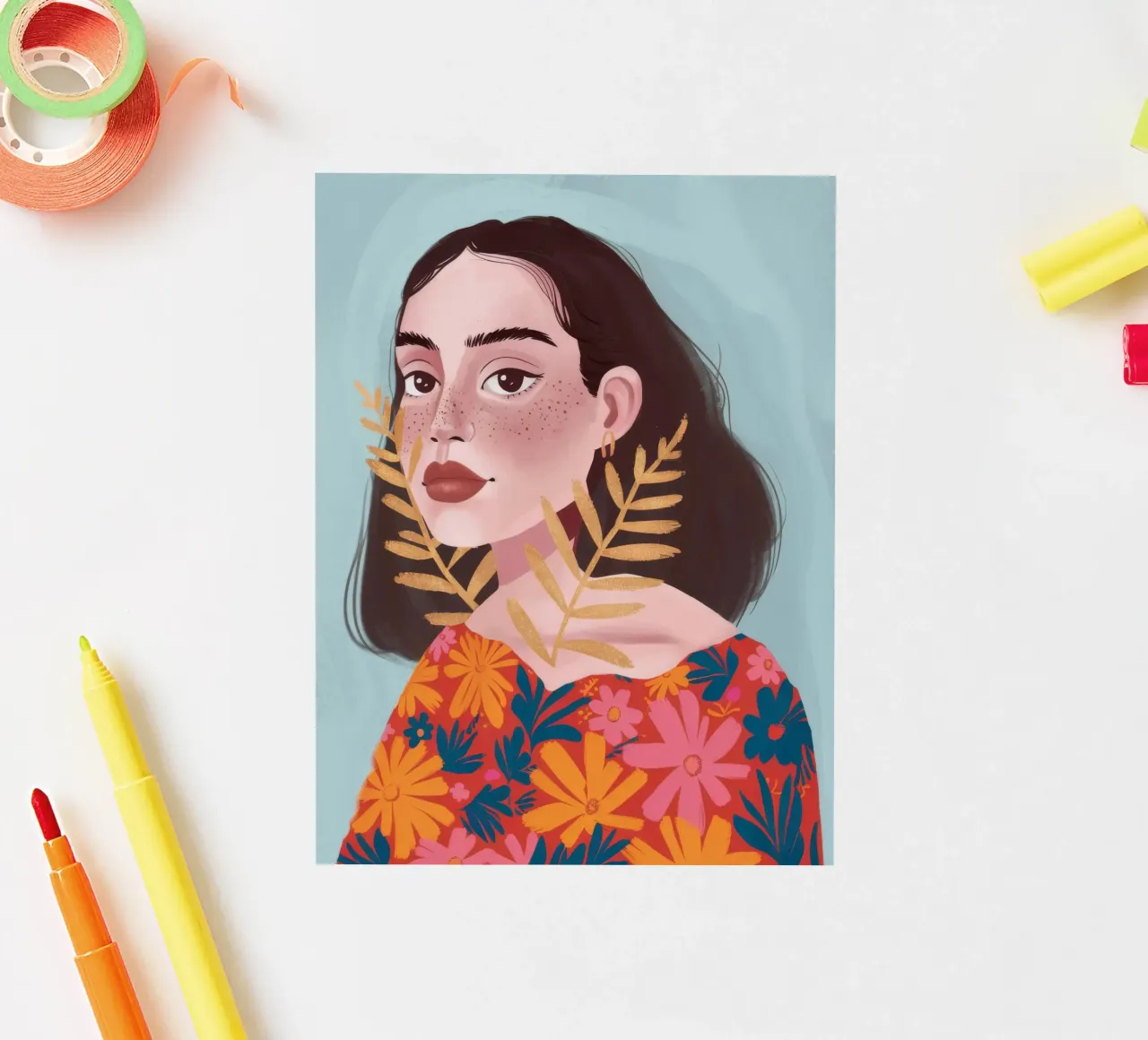 Golden Leaf Enigma Sticker von Aether Brush