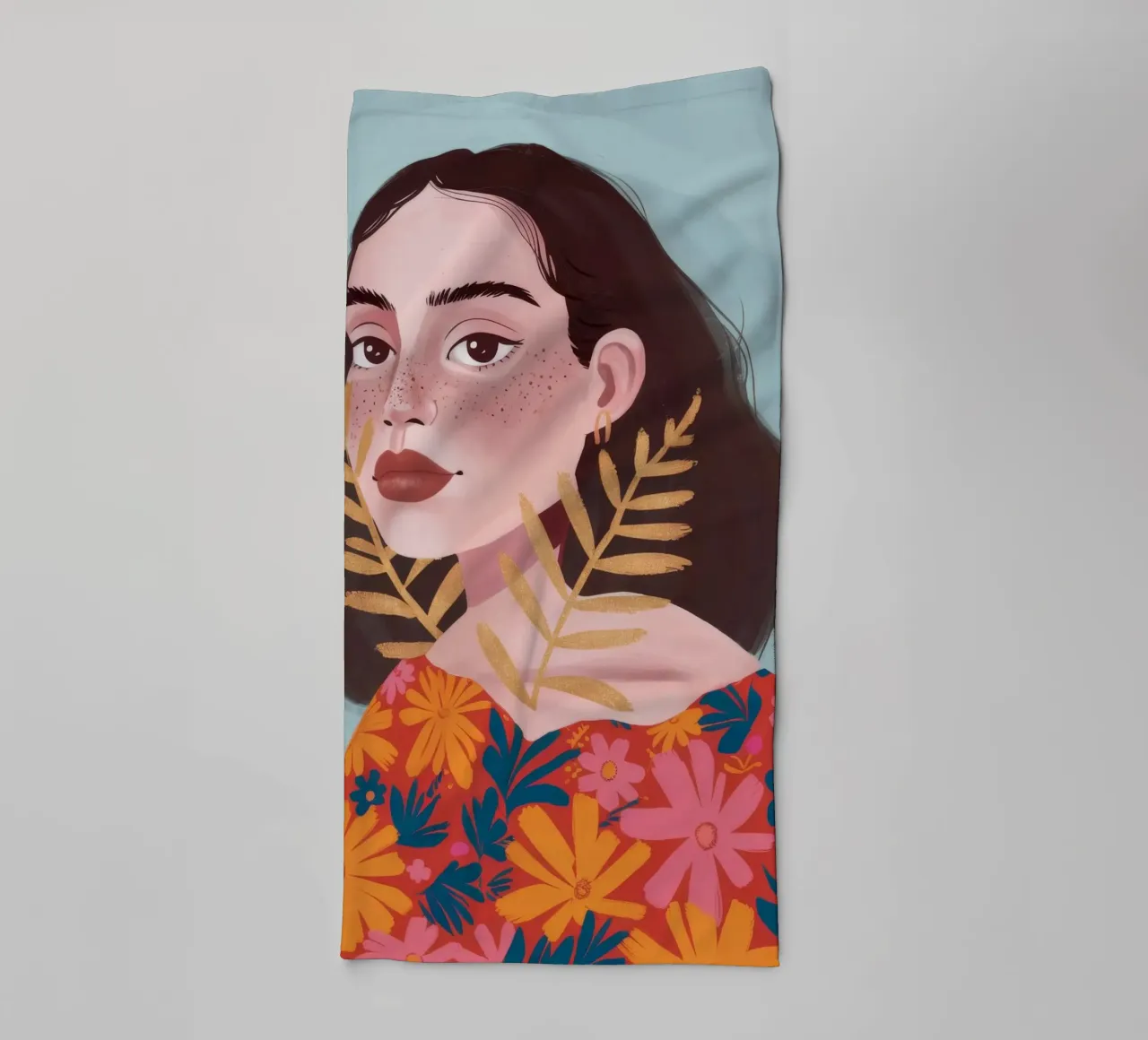 Golden Leaf Enigma towel by Aether Brush