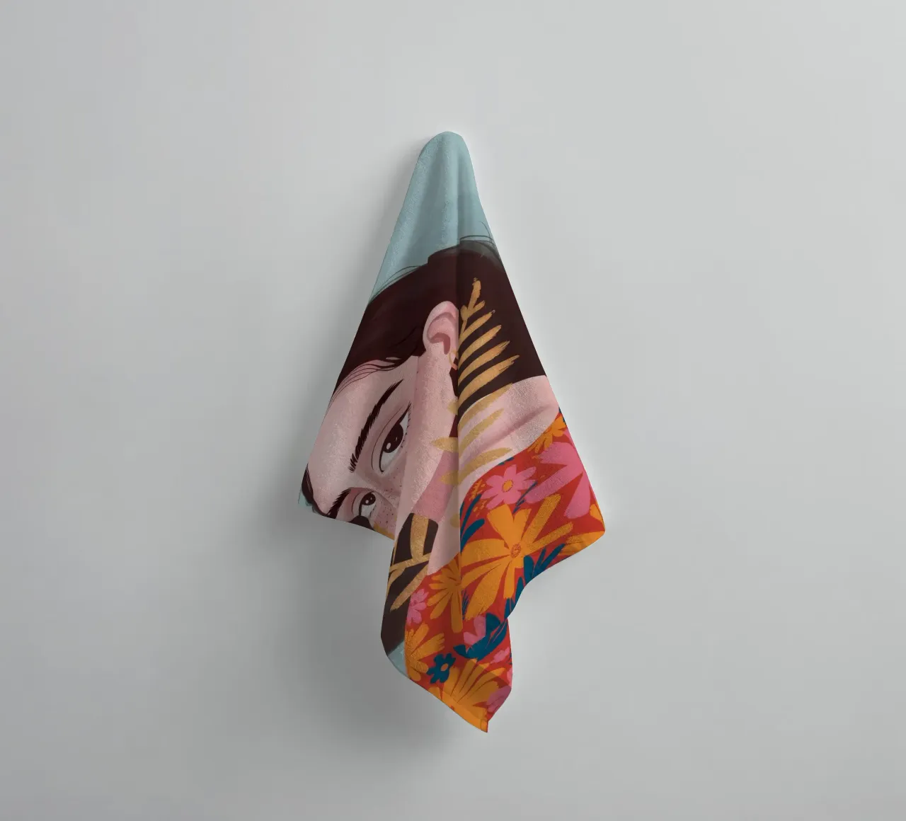 Golden Leaf Enigma towel by Aether Brush