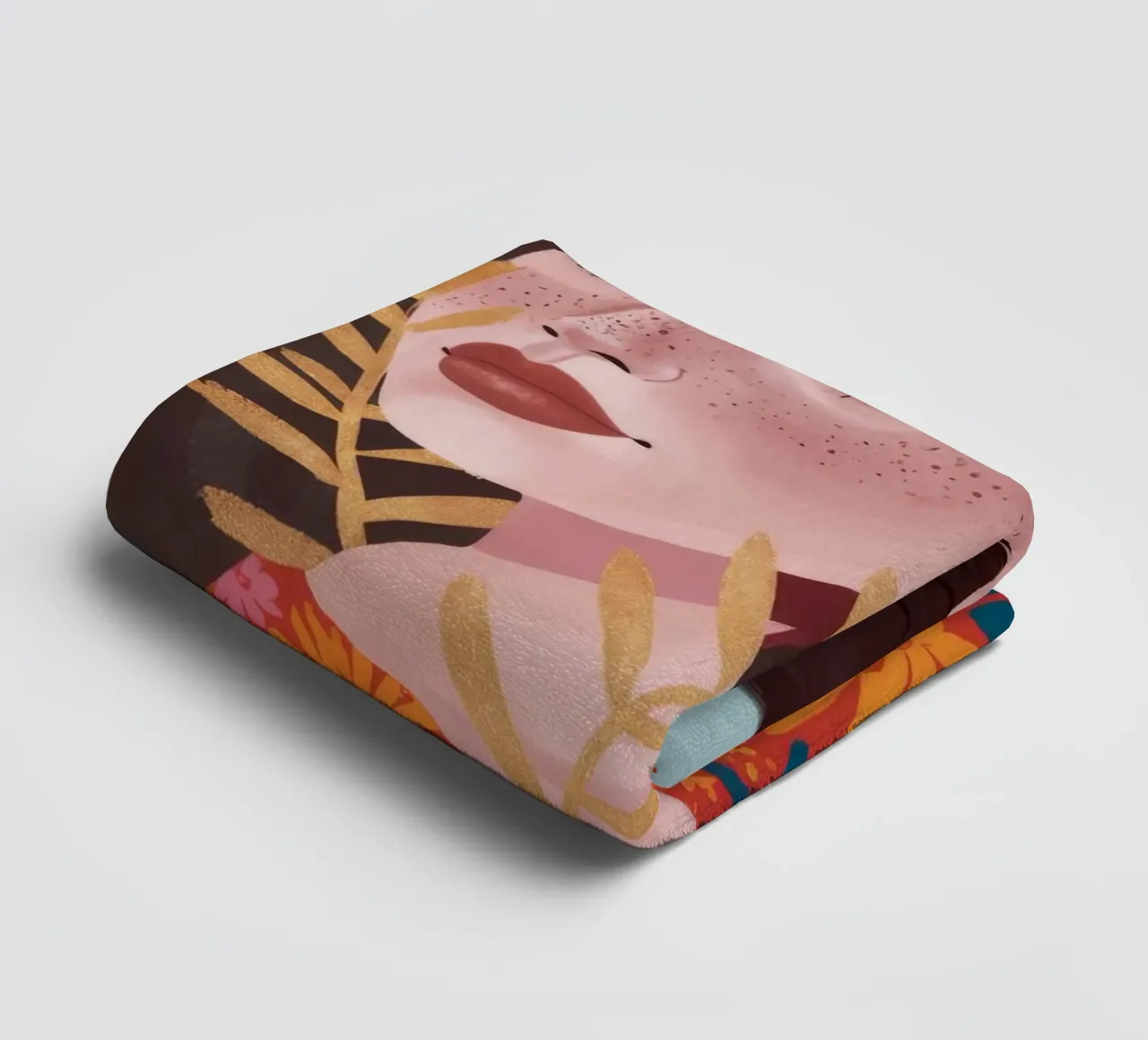 Golden Leaf Enigma towel by Aether Brush