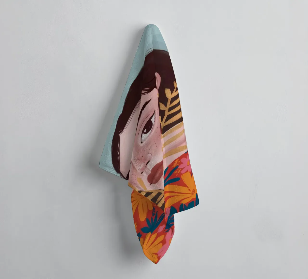 Golden Leaf Enigma towel by Aether Brush