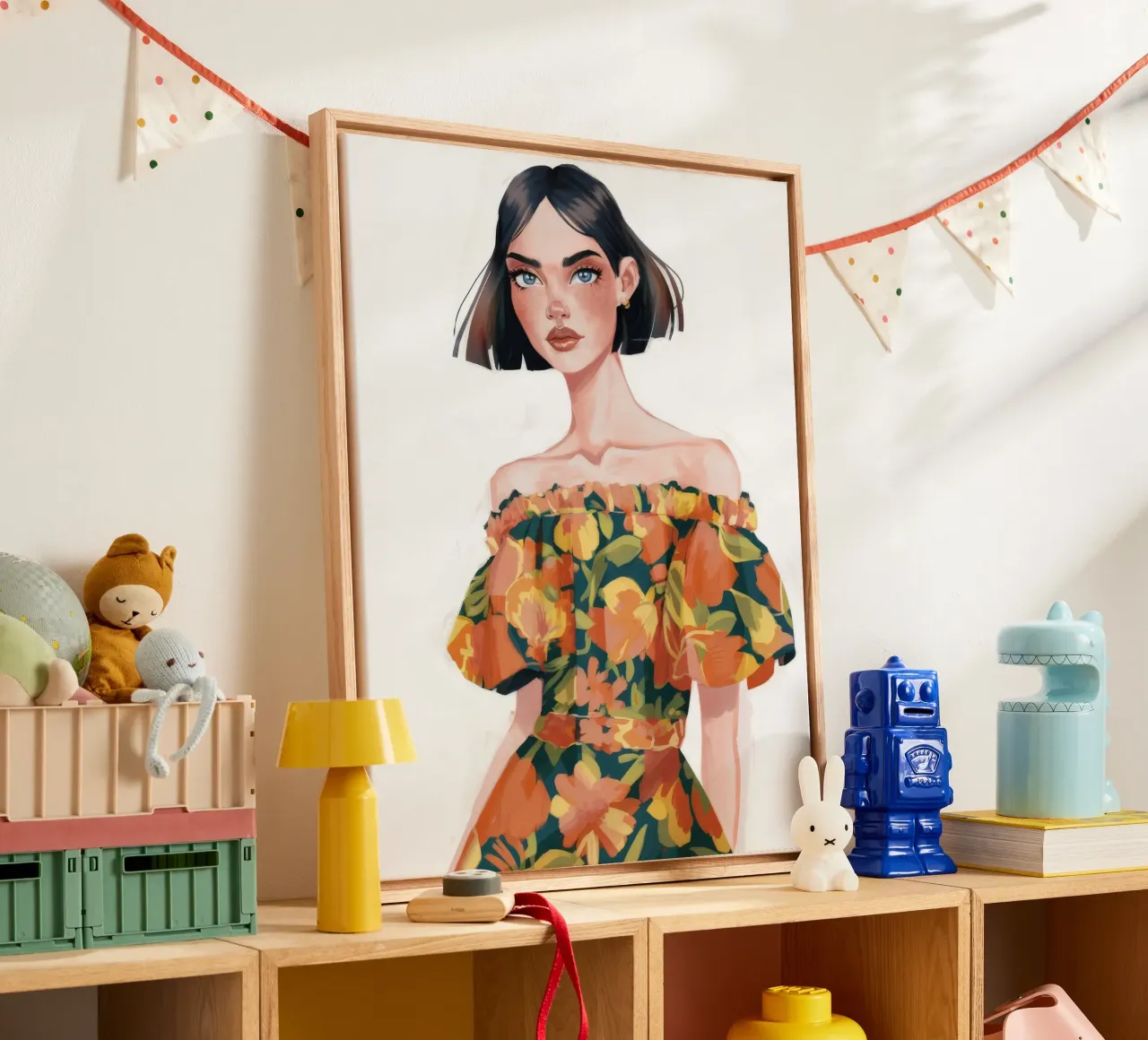 Audace eleganza floreale tela con Cornice a cassetta da Aether Brush