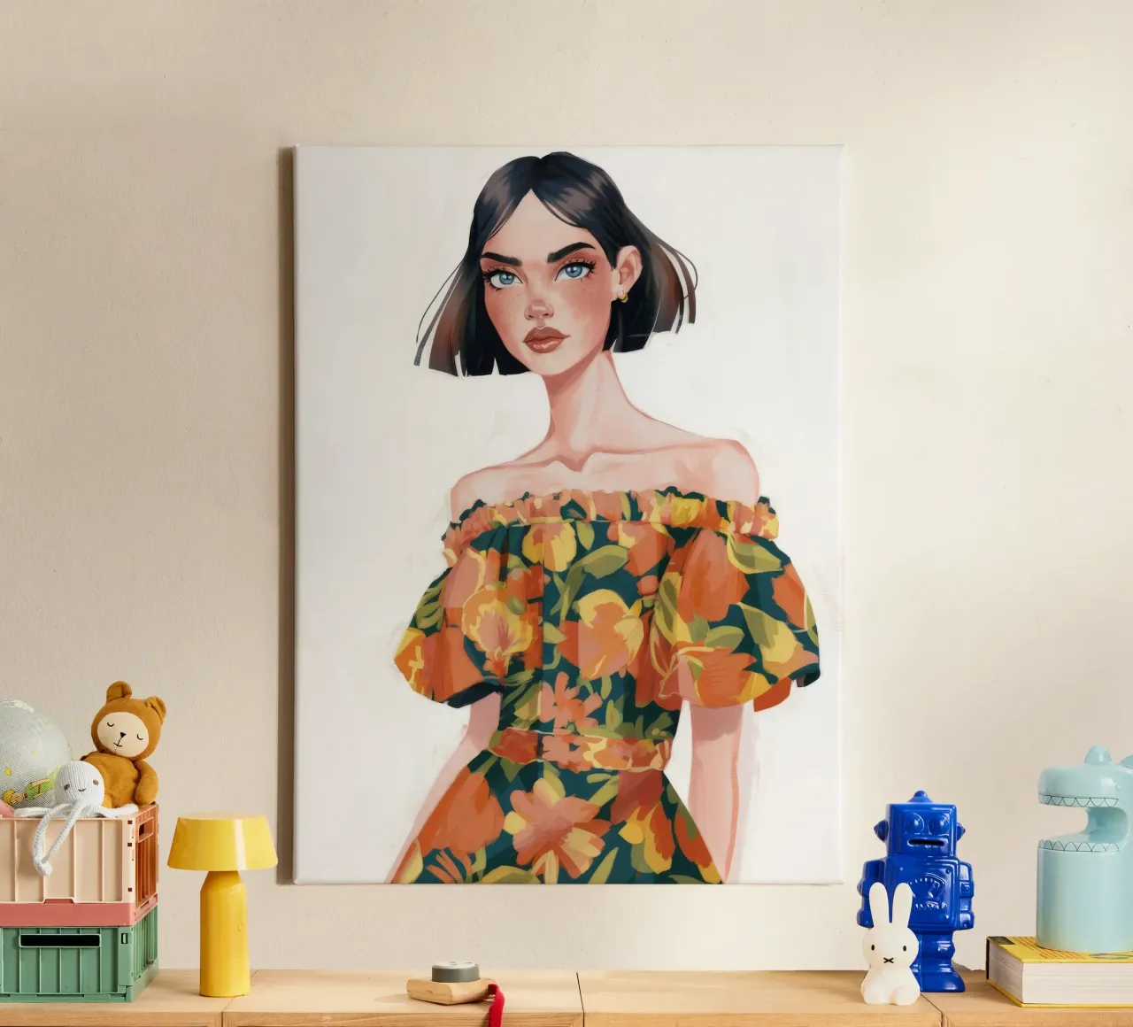 Audace eleganza floreale tela con Cornice a cassetta da Aether Brush