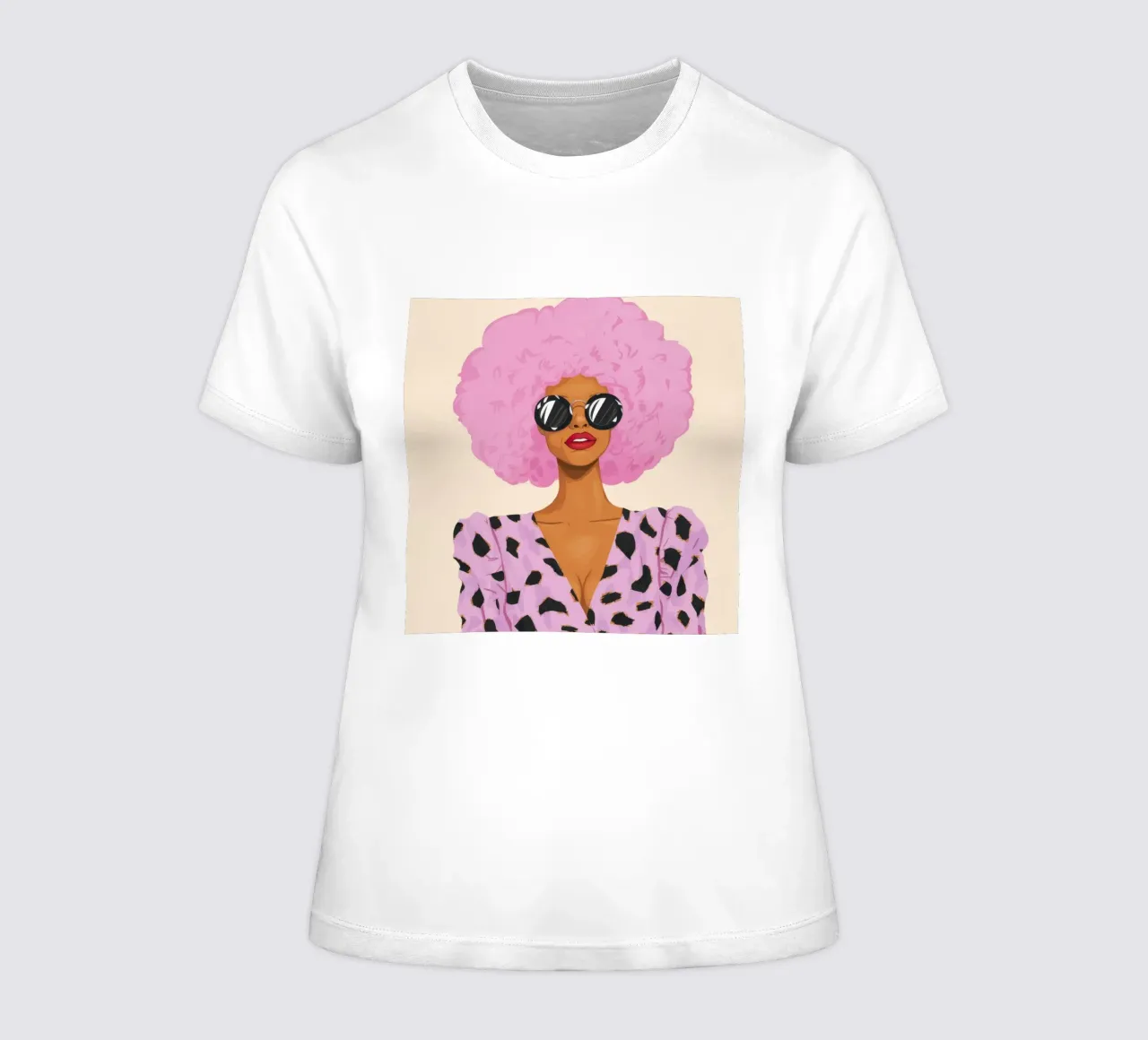 Electric Pink Diva women's fitted t-shirt by Aether Brush
