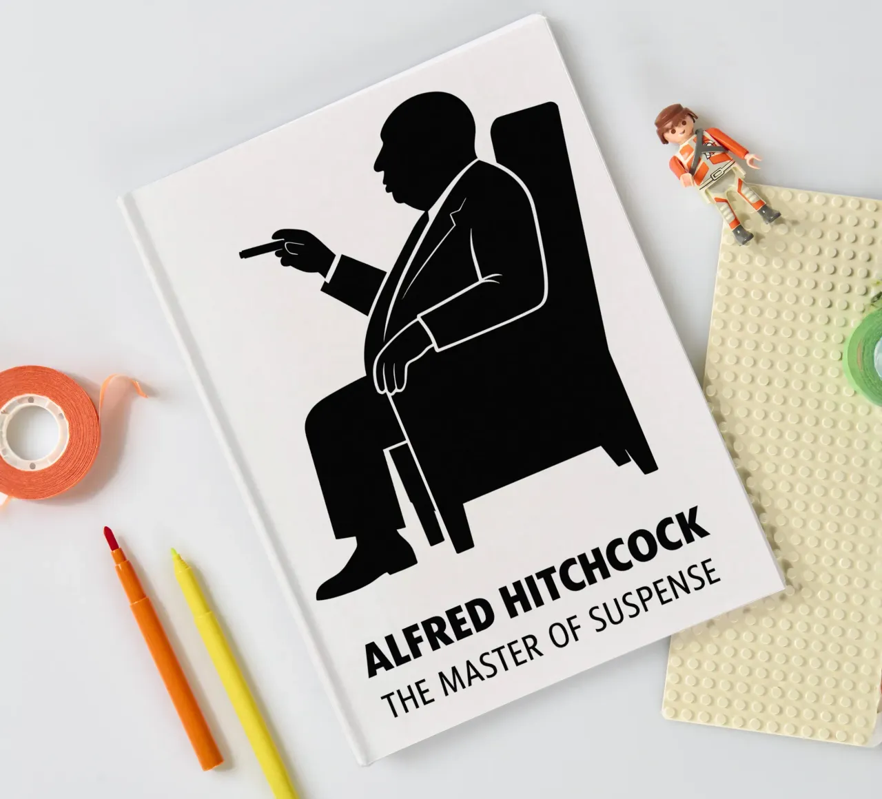 Alfred Hitchcock Print notebook by MoviesArt