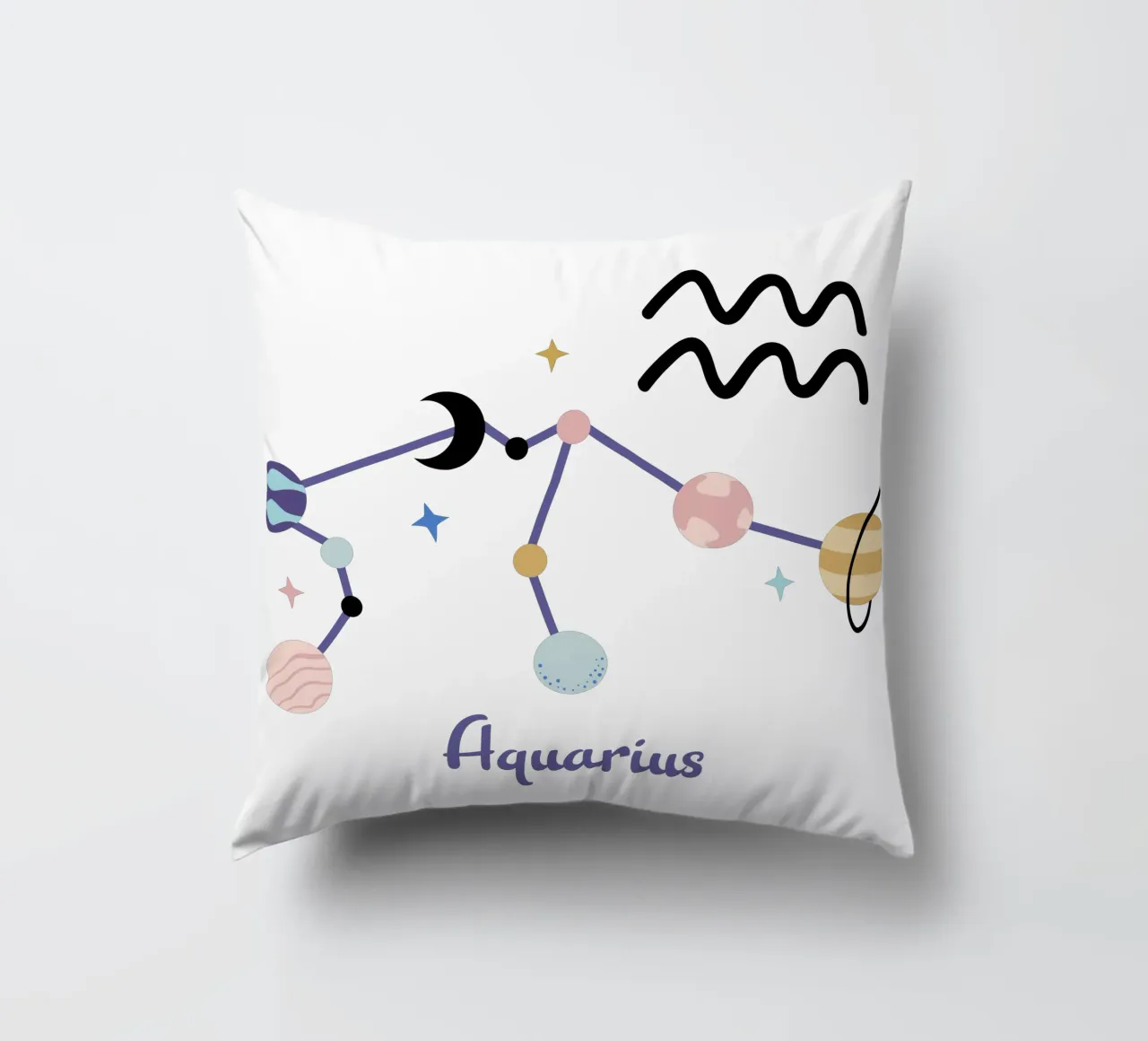 Aquarius (Without Background) cuscino da treechild