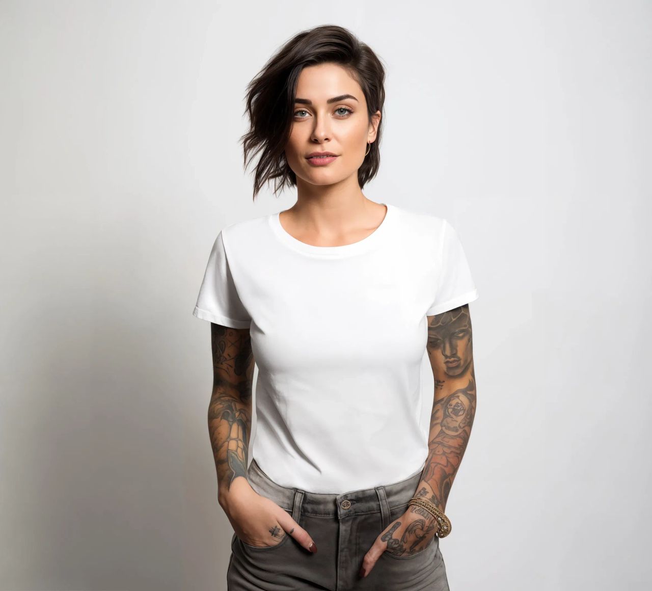 Maxi-Fotocollage • 96 Bilder • Große XXL Fotowand Frauen T-Shirt von Bildschön | Fotocollagen