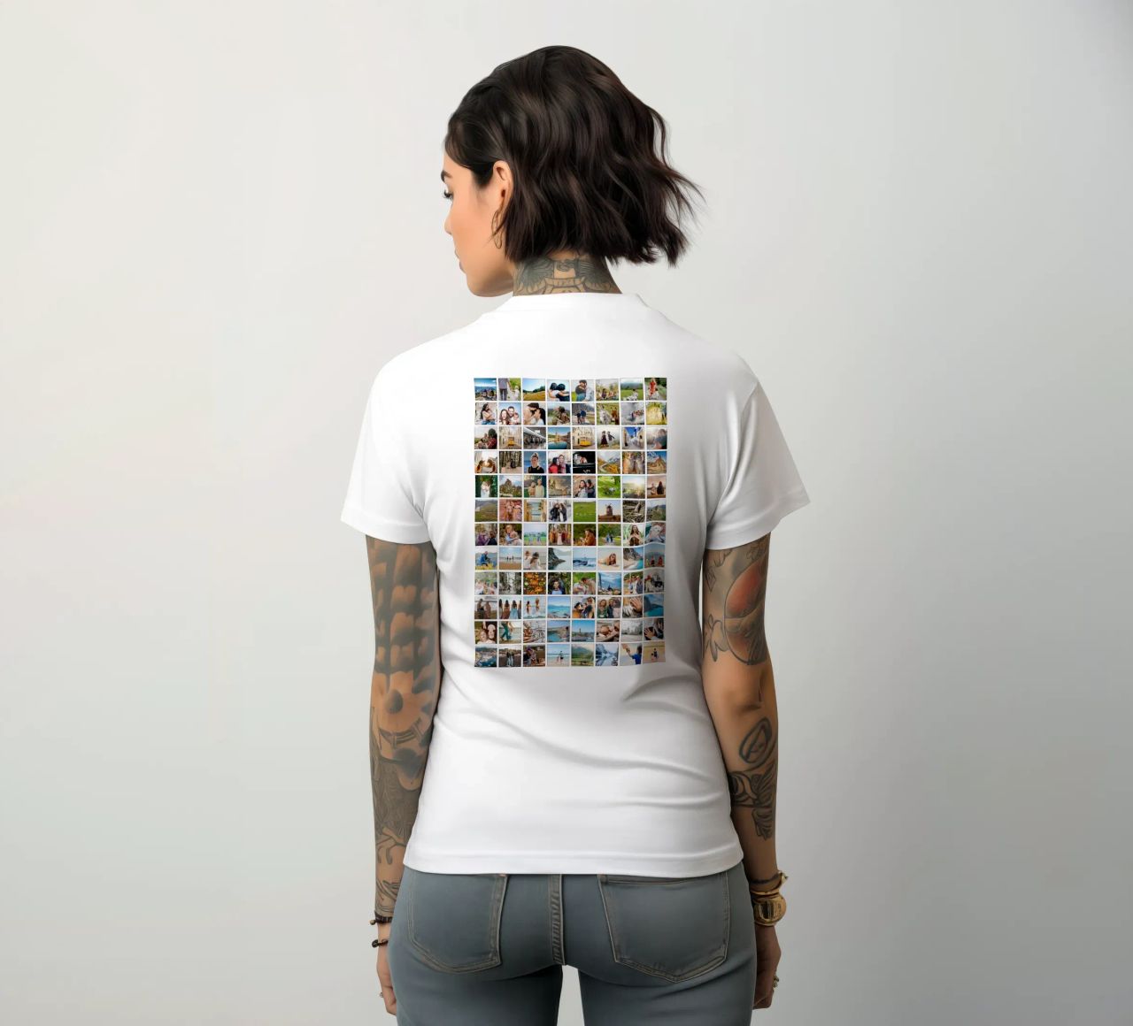 Maxi-Fotocollage • 96 Bilder • Große XXL Fotowand Frauen T-Shirt von Bildschön | Fotocollagen
