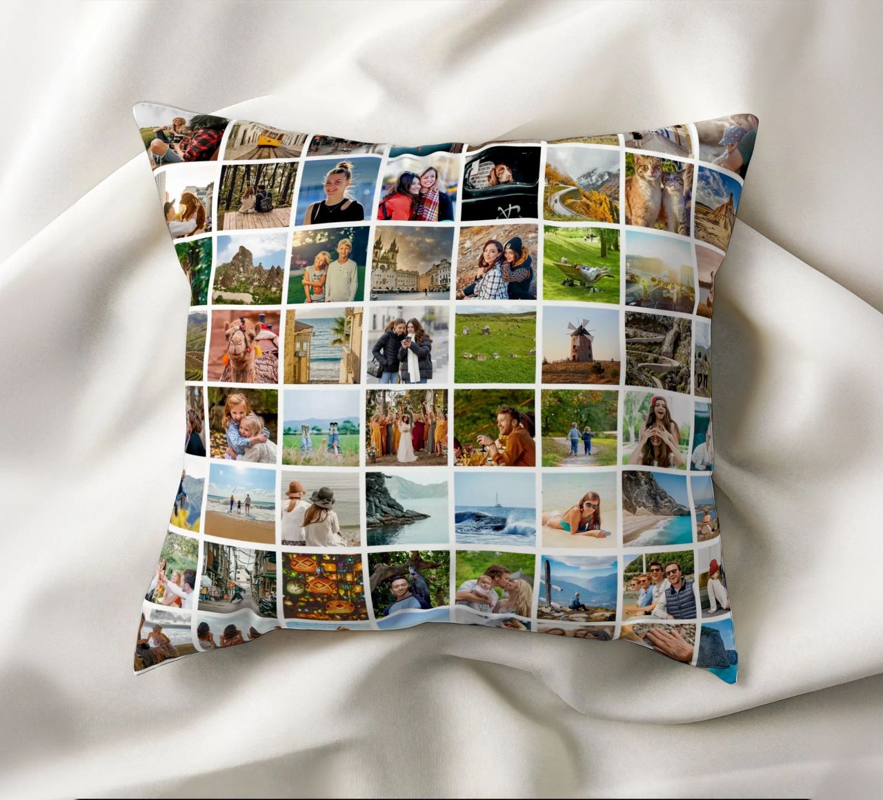 Maxi-Fotocollage • 96 Bilder • Große XXL Fotowand Kissen von Bildschön | Fotocollagen