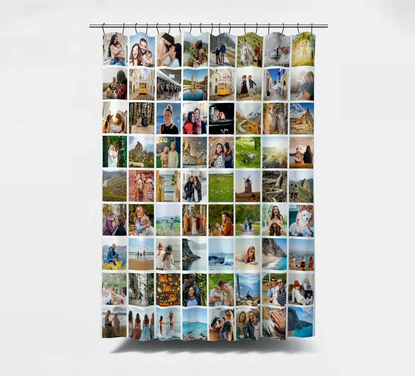 Maxi-Fotocollage • 96 Bilder • Große XXL Fotowand Duschvorhang von Bildschön | Fotocollagen