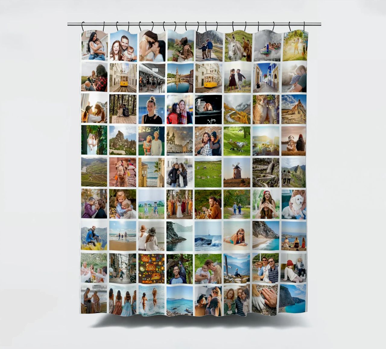 Maxi-Fotocollage • 96 Bilder • Große XXL Fotowand Duschvorhang von Bildschön | Fotocollagen