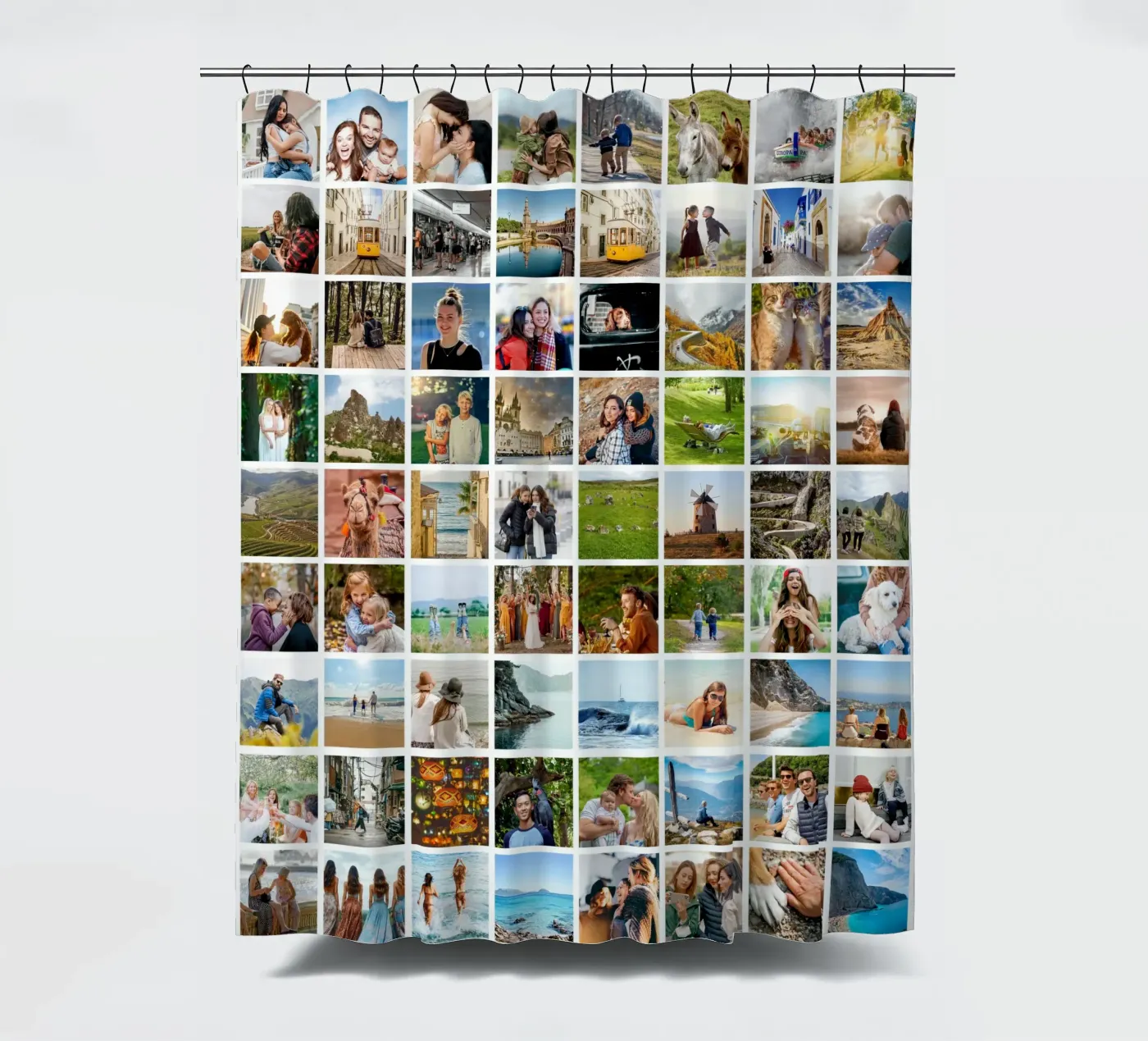 Maxi-Fotocollage • 96 Bilder • Große XXL Fotowand Duschvorhang von Bildschön | Fotocollagen