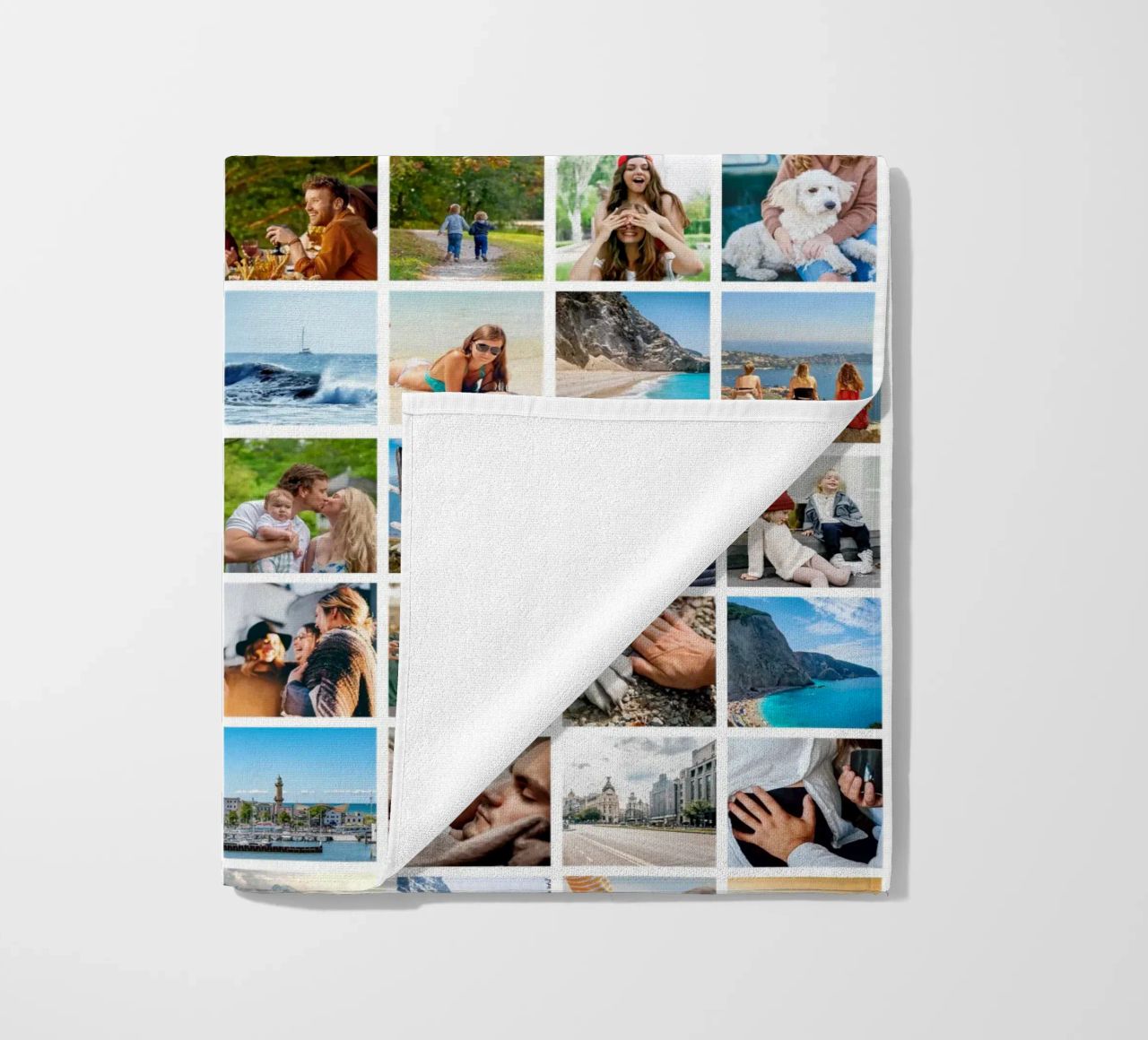 Maxi-Fotocollage • 96 Bilder • Große XXL Fotowand Strandtuch von Bildschön | Fotocollagen