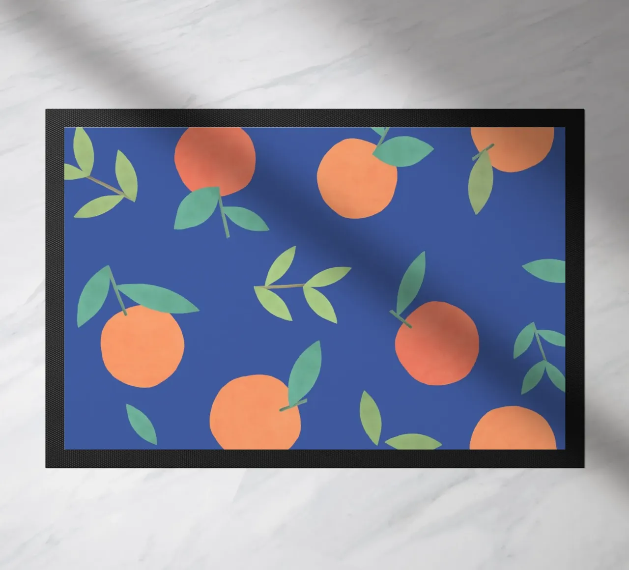 Clementines Pattern - Blue doormat by MoonlightPrint