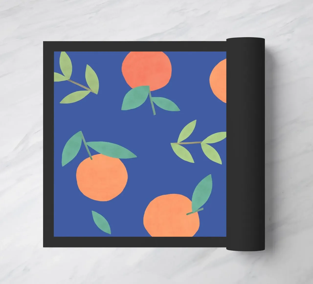 Clementines Pattern - Blue doormat by MoonlightPrint