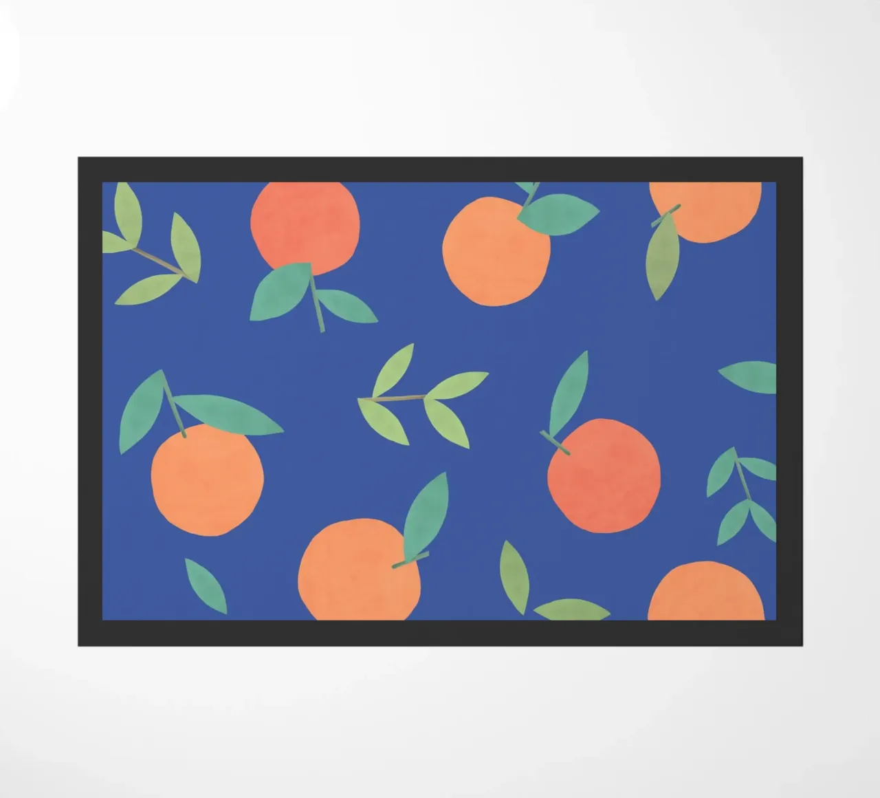 Clementines Pattern - Blue doormat by MoonlightPrint