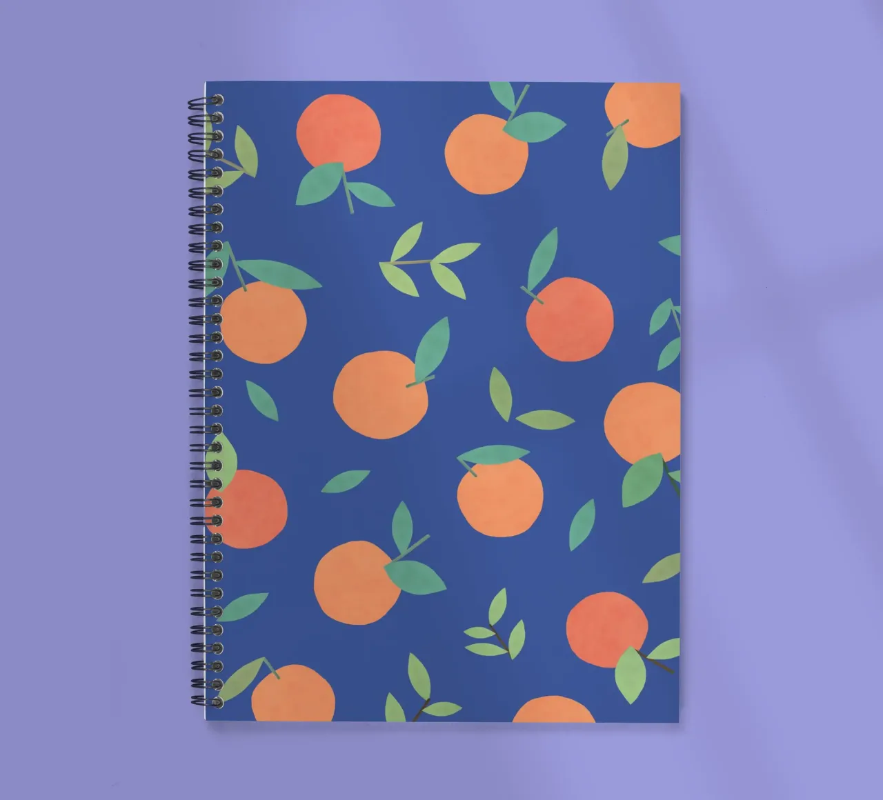 Clementines Pattern - Blue spiral notebook by MoonlightPrint