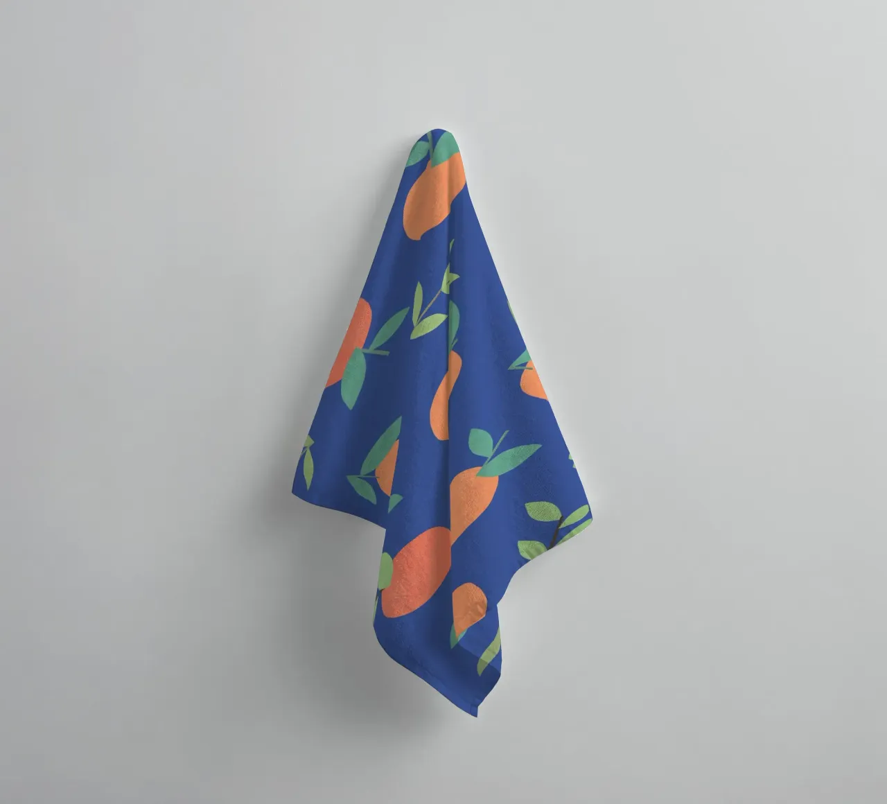 Clementines Pattern - Blue towel by MoonlightPrint