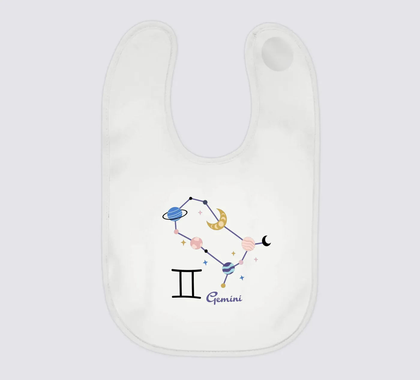 Gemini (Without Background) baby bib by treechild