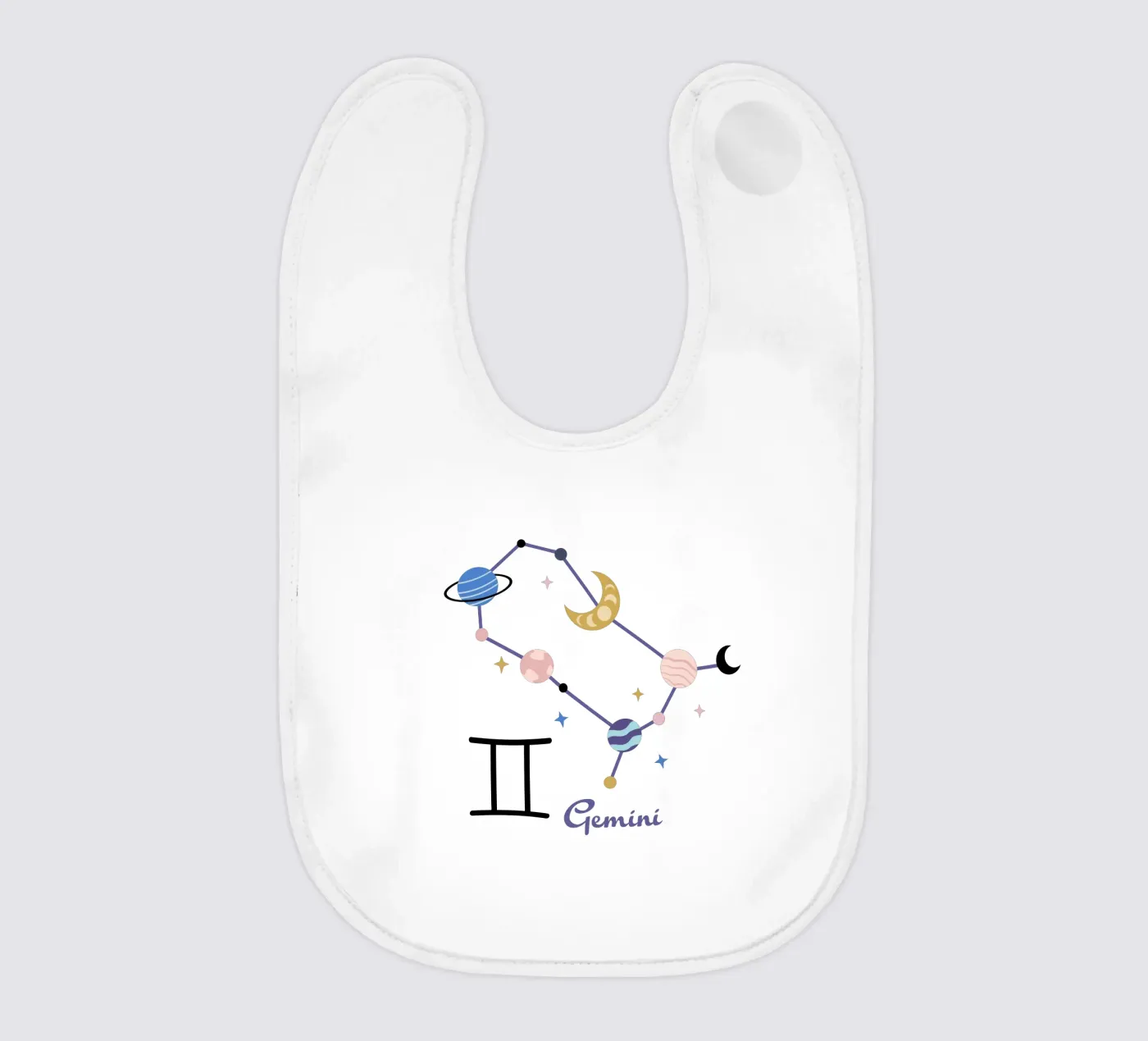 Gemini (Without Background) baby bib by treechild