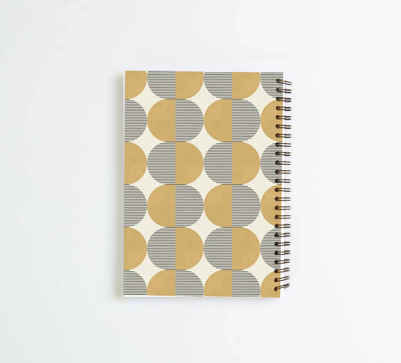Motif de rayures en demi-cercle - Or carnet à spirale de MoonlightPrint