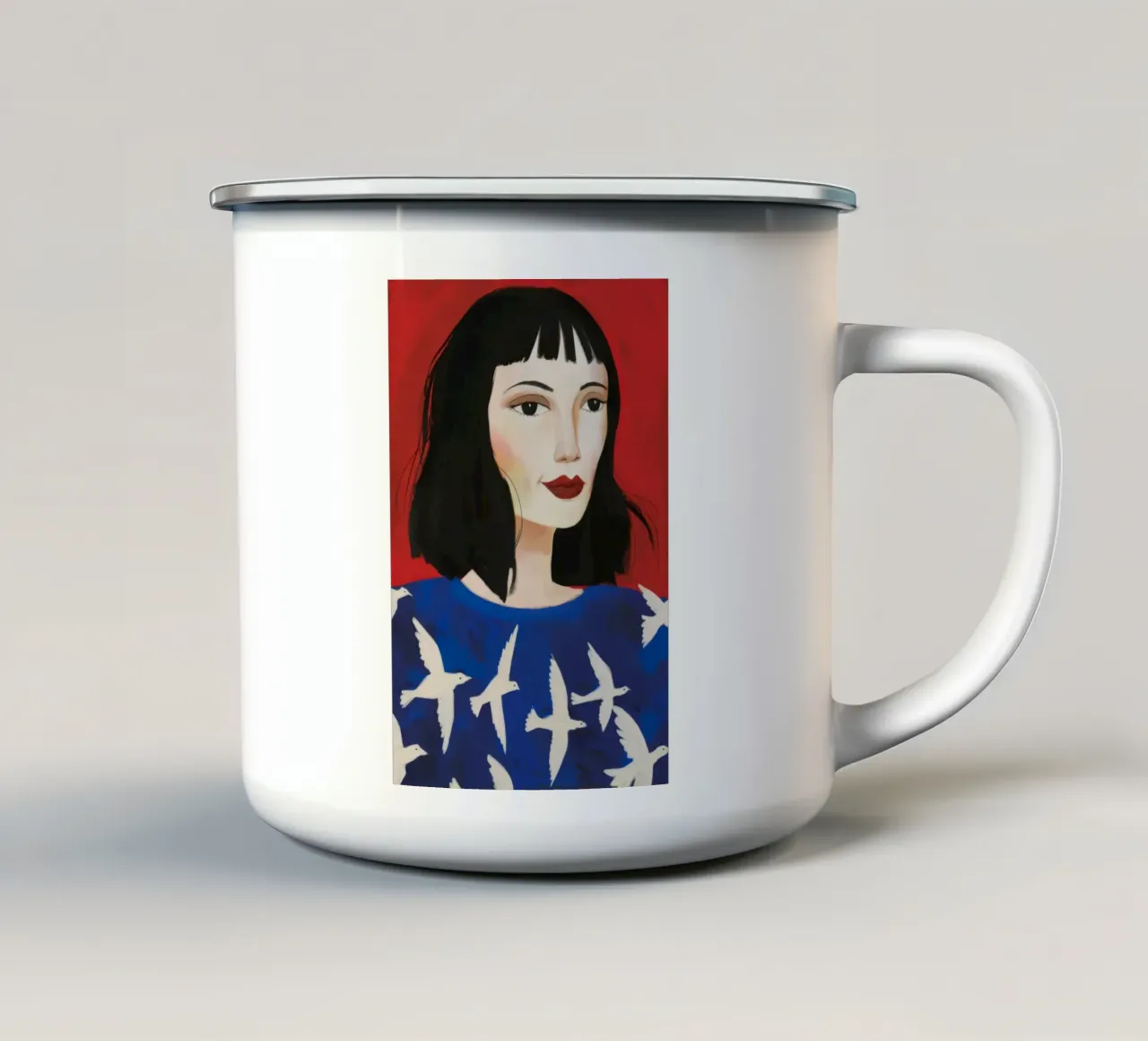 Musa Uccello Cobalto tazza in smalto da Aether Brush