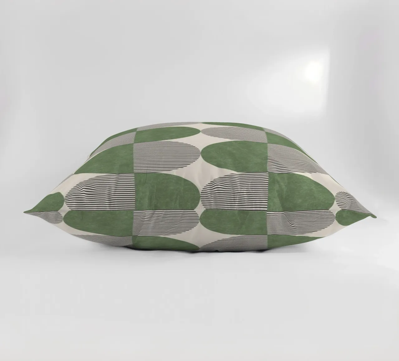 Motivo a righe a semicerchio - Verde cuscino da MoonlightPrint