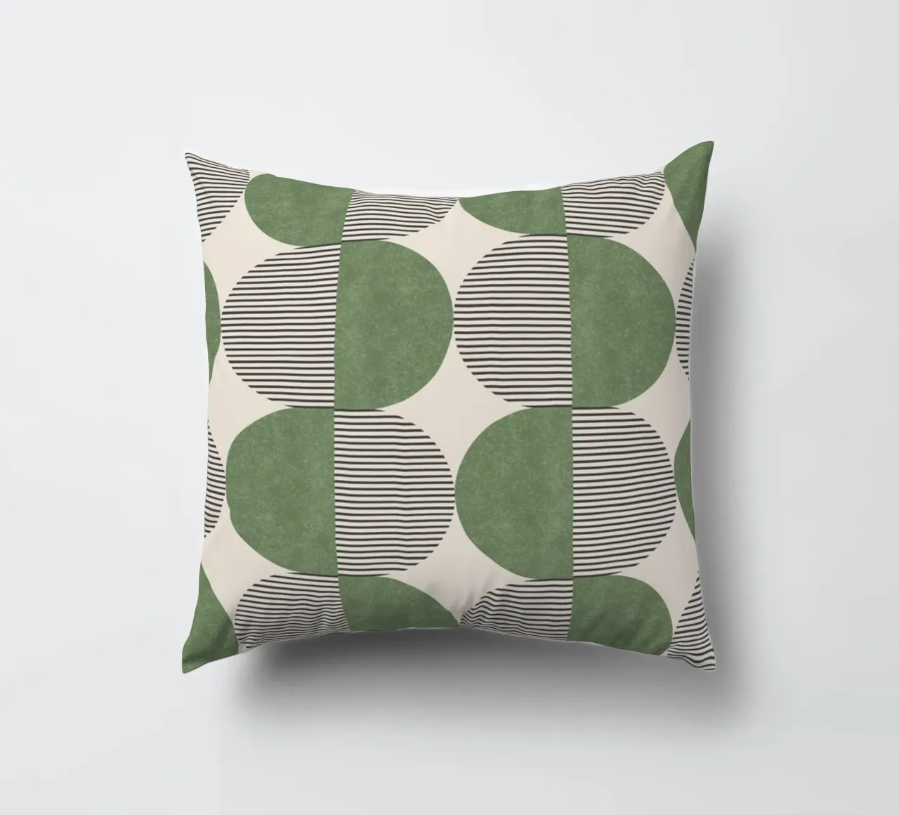 Motivo a righe a semicerchio - Verde cuscino da MoonlightPrint