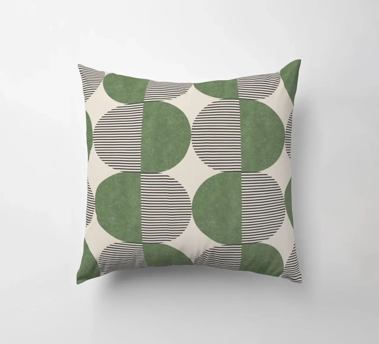 Motivo a righe a semicerchio - Verde cuscino da MoonlightPrint