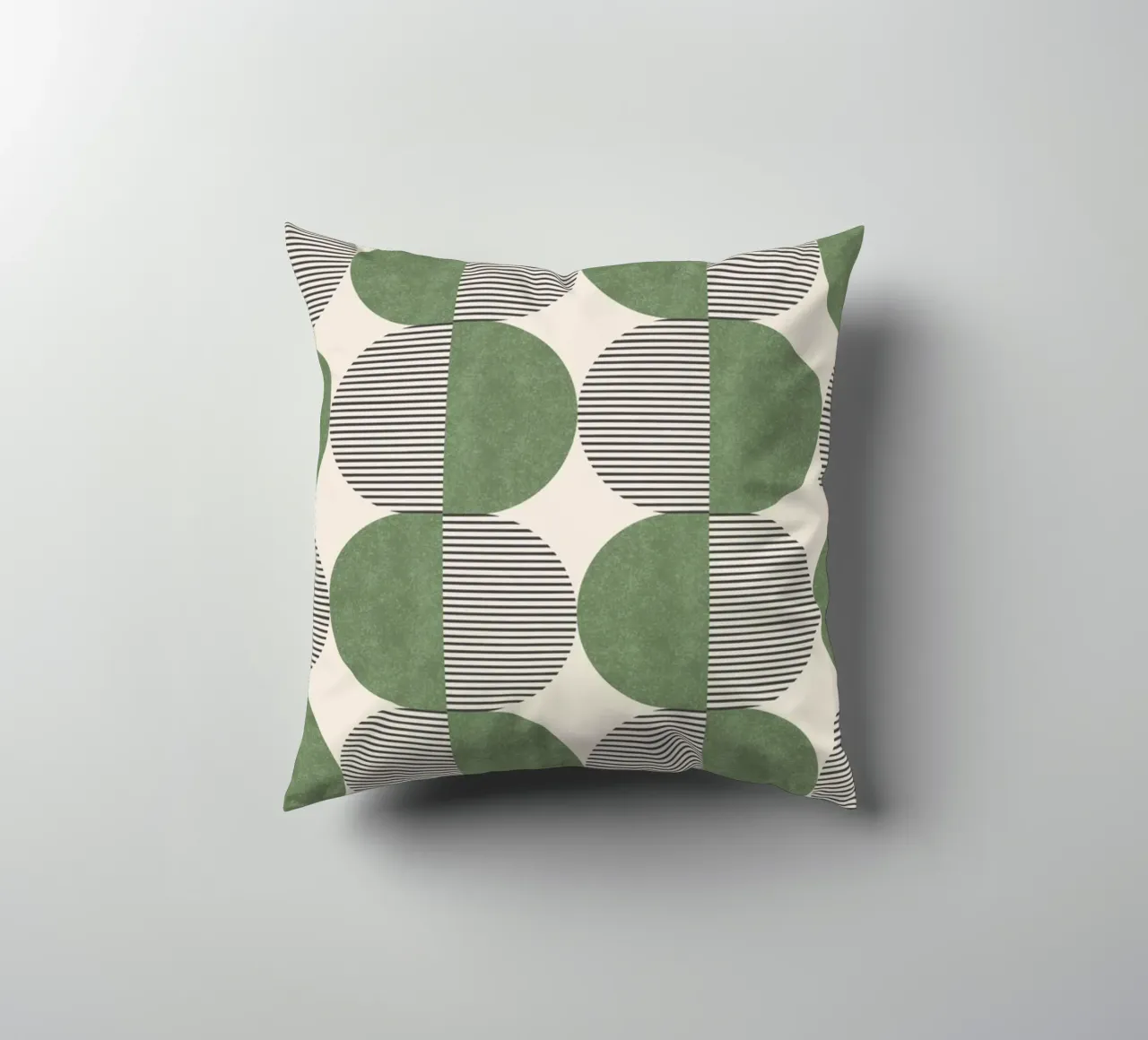 Motivo a righe a semicerchio - Verde cuscino da MoonlightPrint